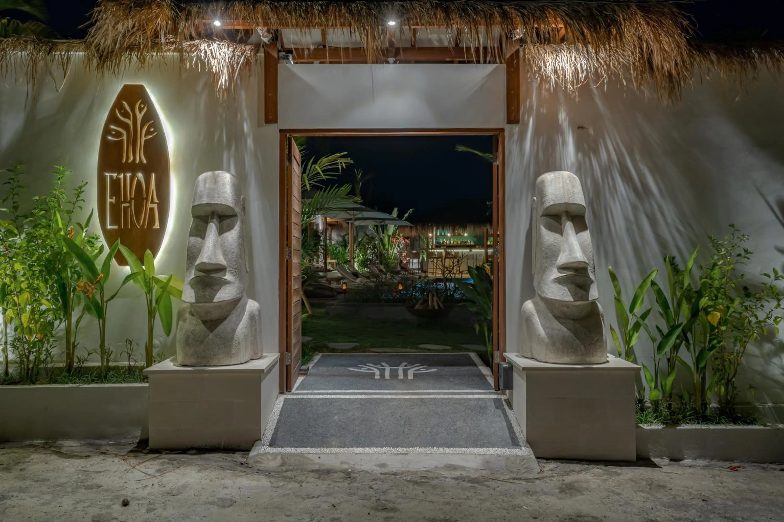 Facade/entrance in EHOA NYANYI BEACH Boutique Hotel - In front of entrance to NUANU