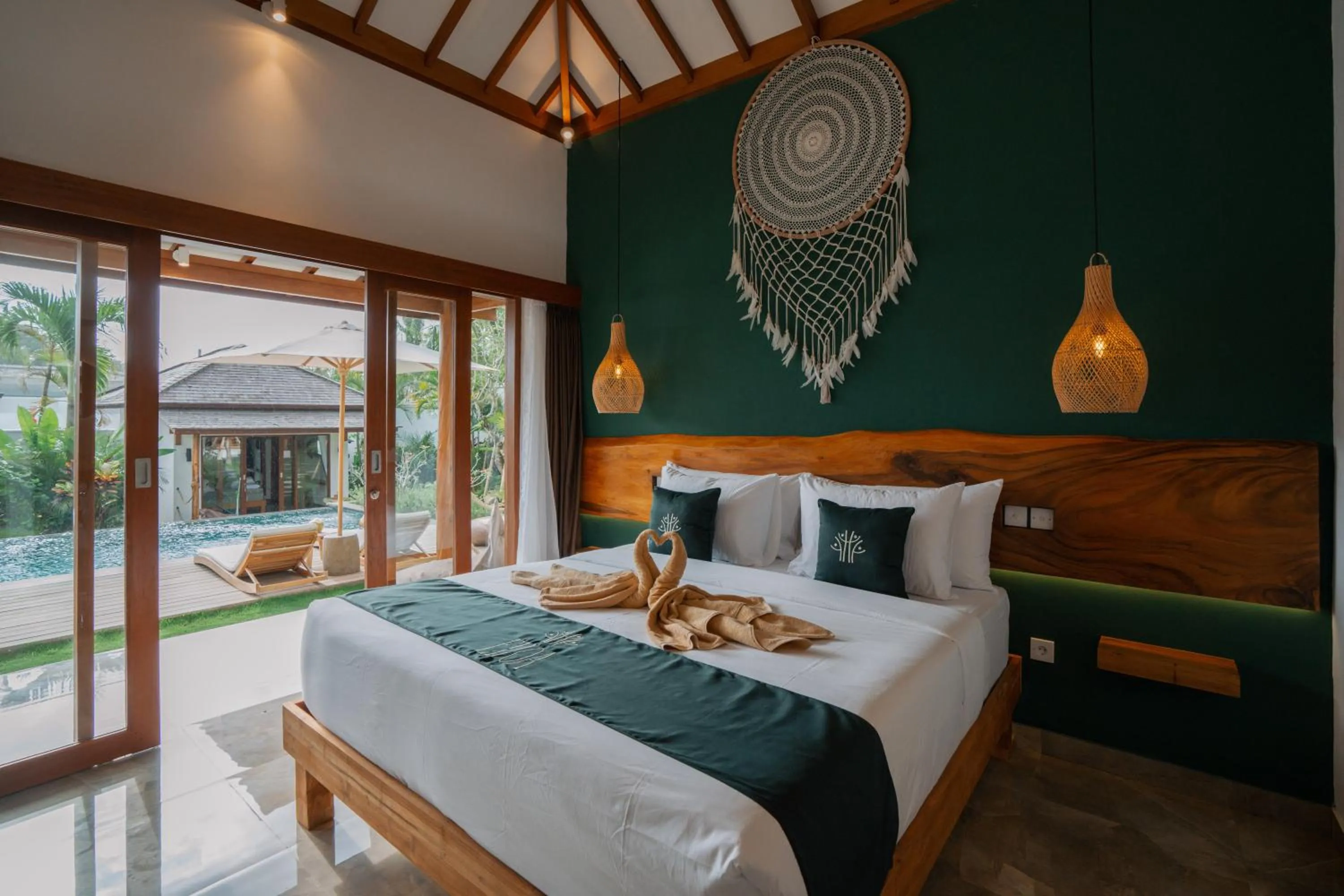 Bedroom, Bed in EHOA NYANYI BEACH Boutique Hotel - In front of entrance to NUANU