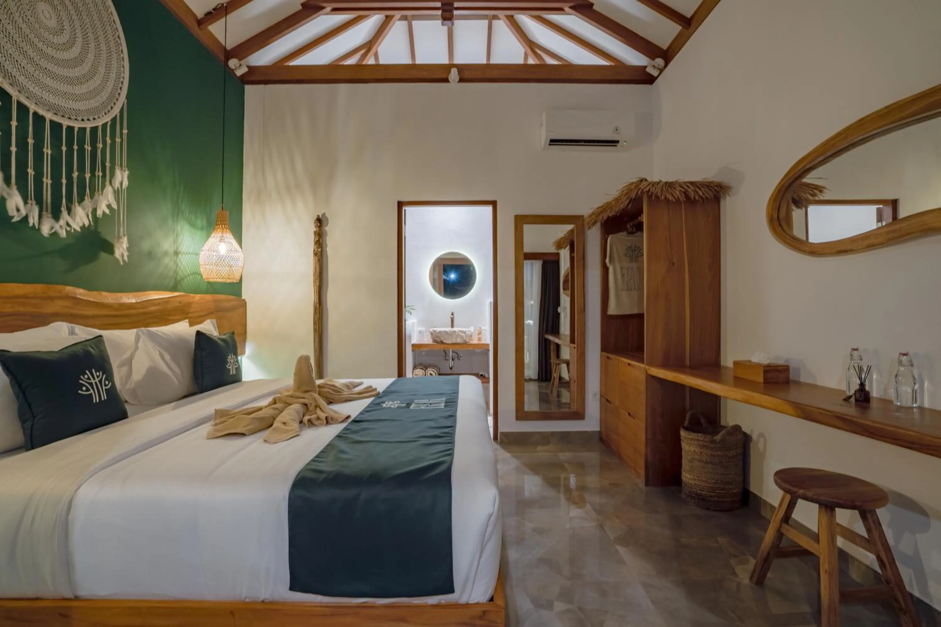 Bedroom, Bed in EHOA NYANYI BEACH Boutique Hotel - In front of entrance to NUANU