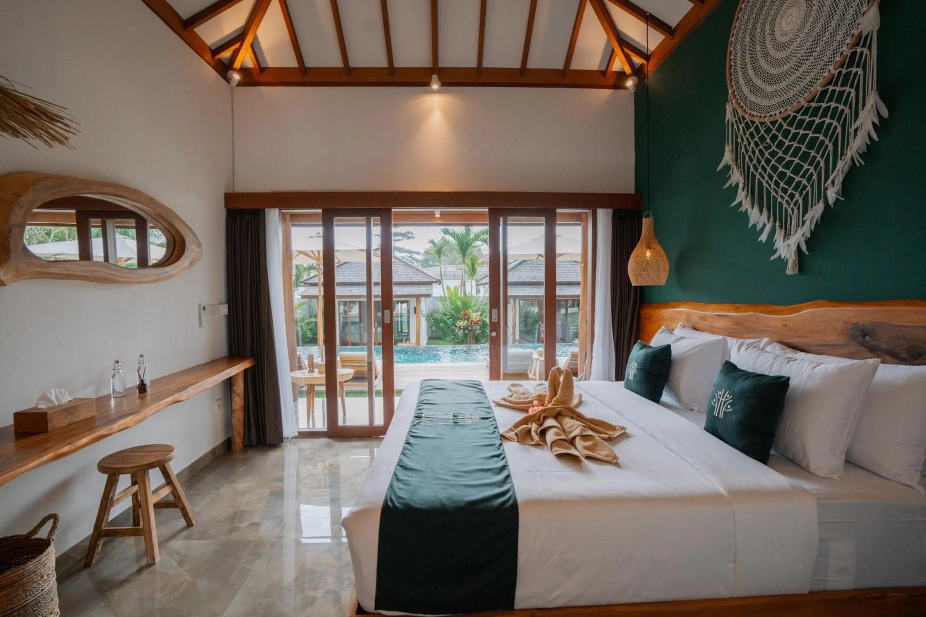 Bedroom, Bed in EHOA NYANYI BEACH Boutique Hotel - In front of entrance to NUANU