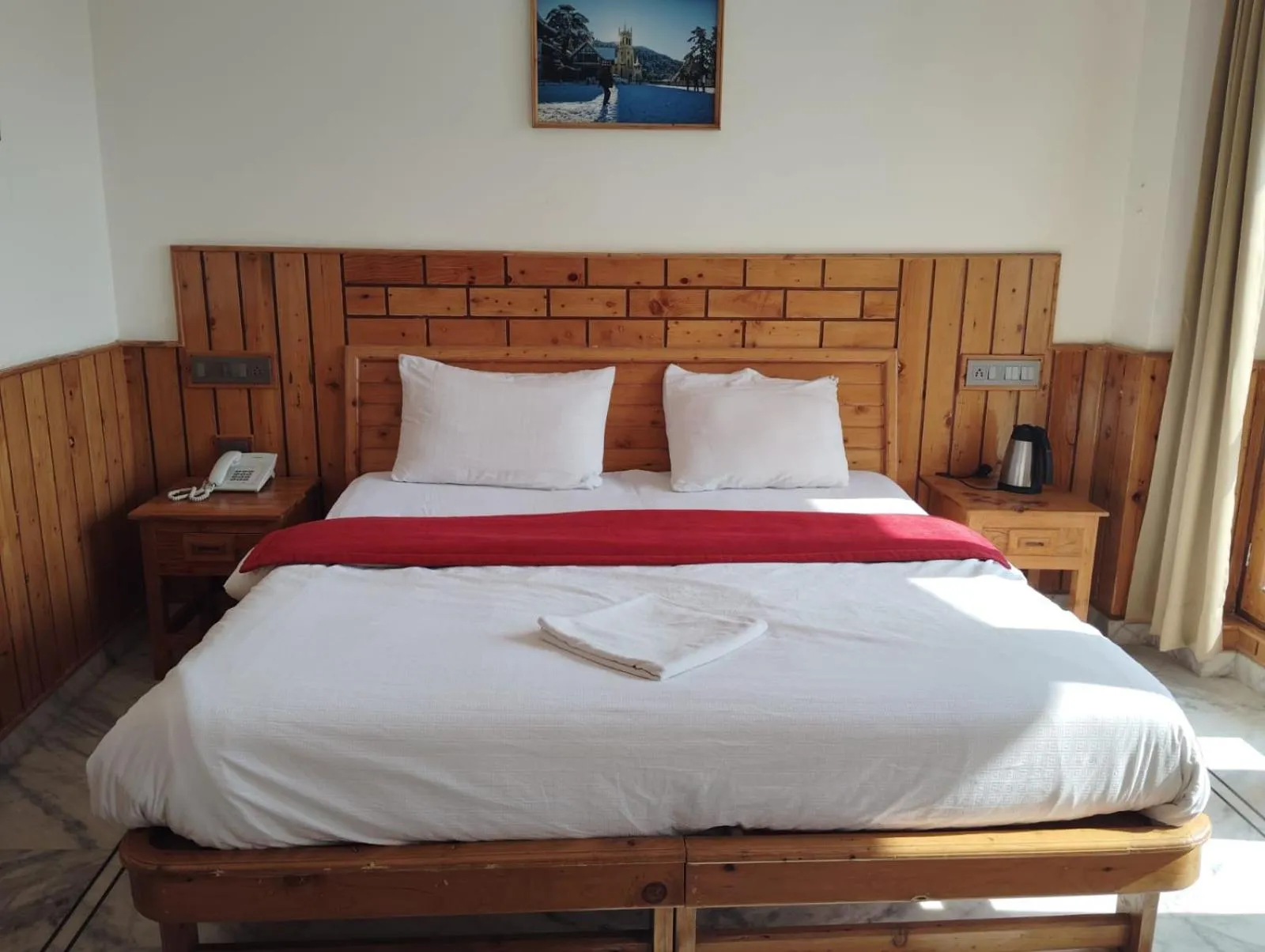 Bedroom, Bed in Hotel CM Palace - Pure Vegetarian