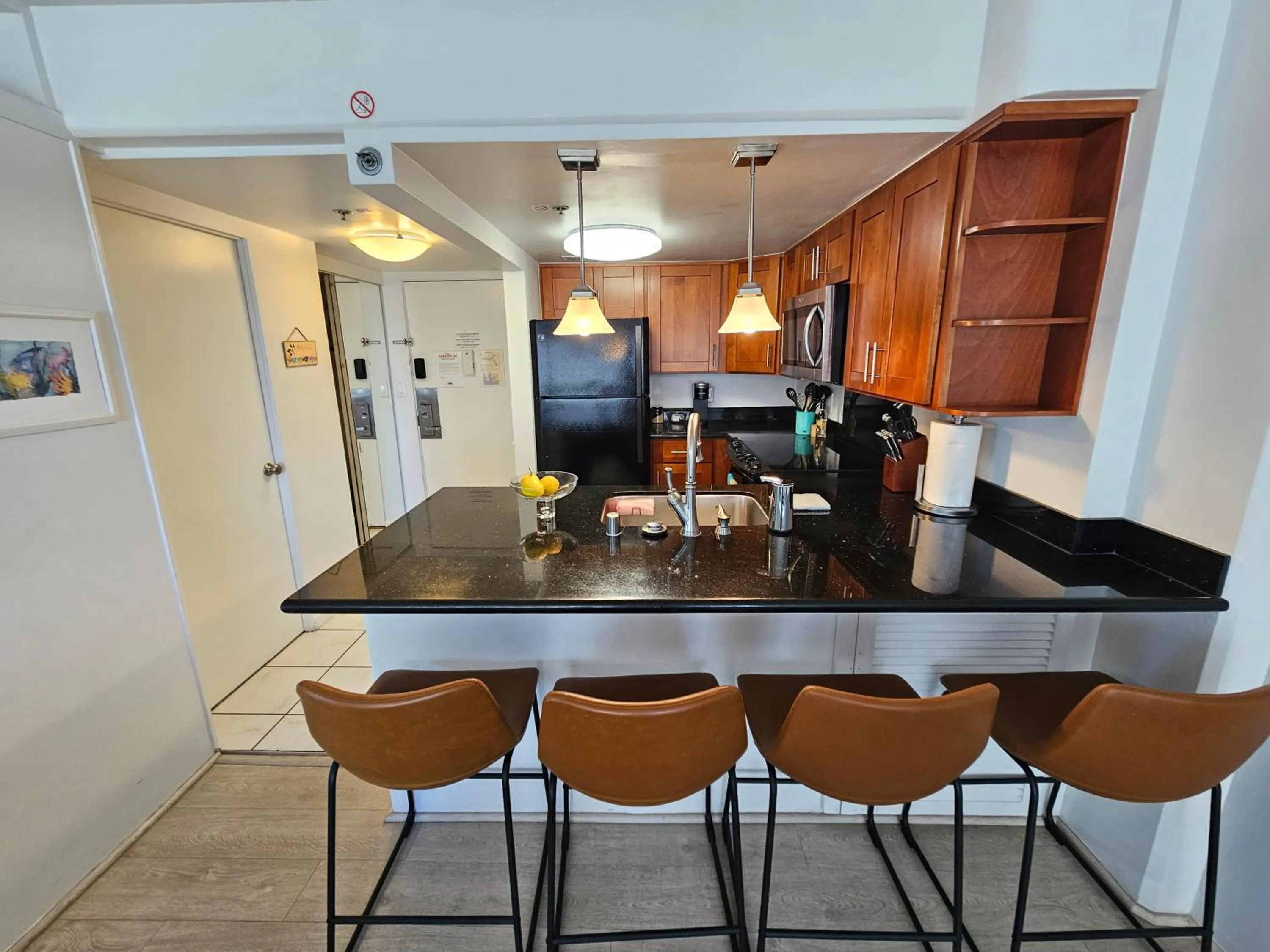 Kitchen or kitchenette in Ilikai Hotel Condo with Kitchen and Ocean View