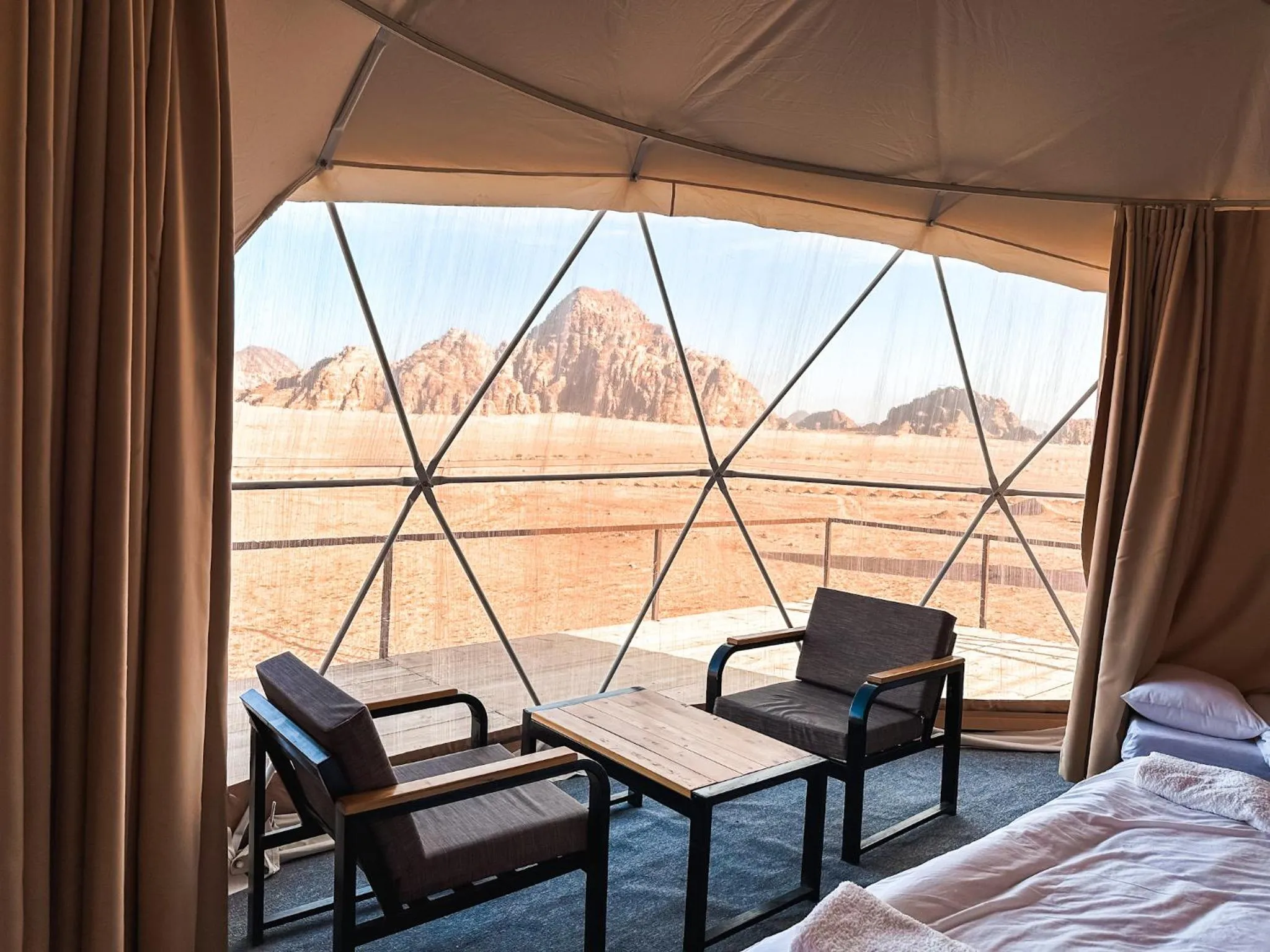 View (from property/room), Bed in Mirage Camp Wadi Rum