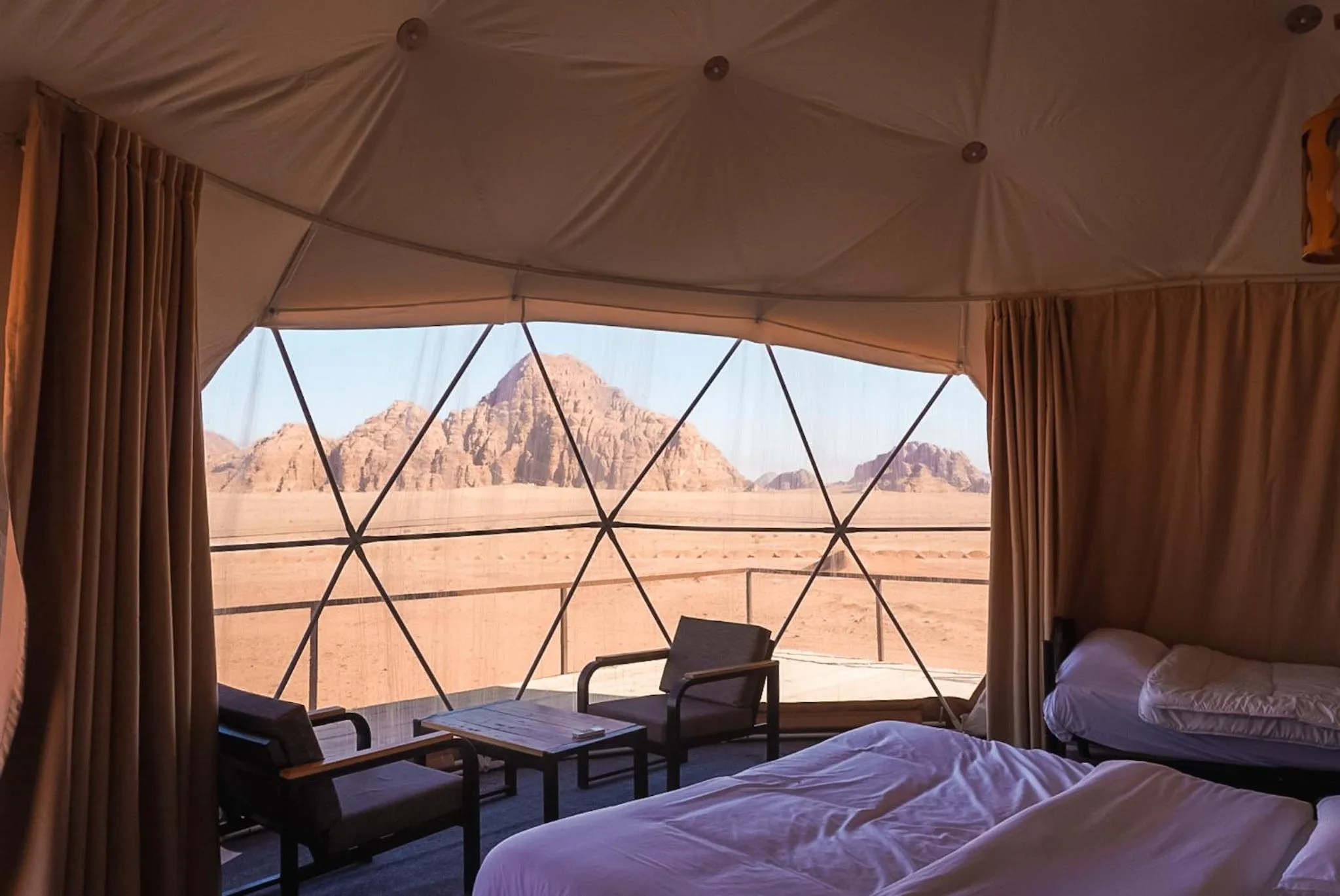 Bed in Mirage Camp Wadi Rum