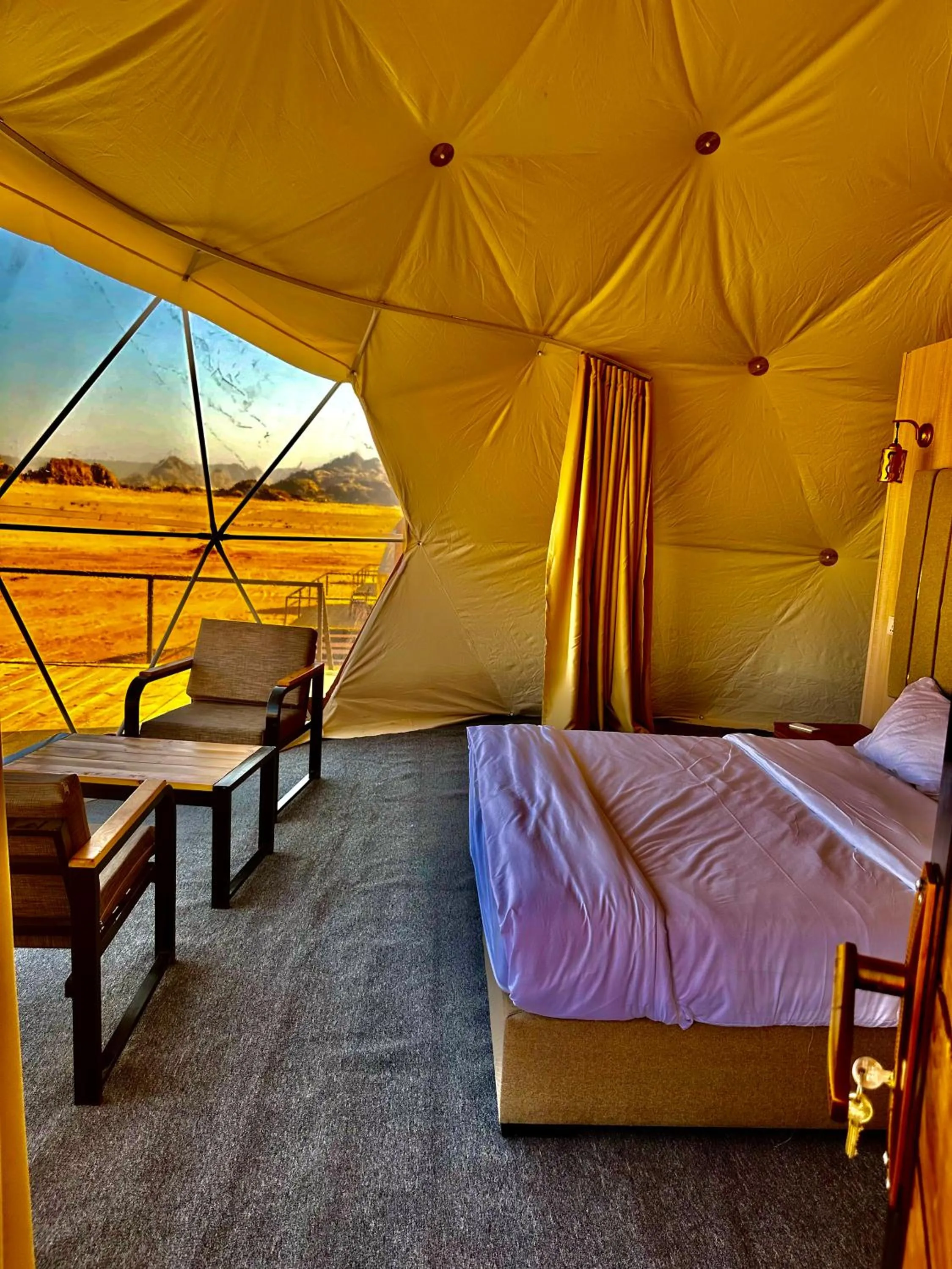 View (from property/room), Bed in Mirage Camp Wadi Rum