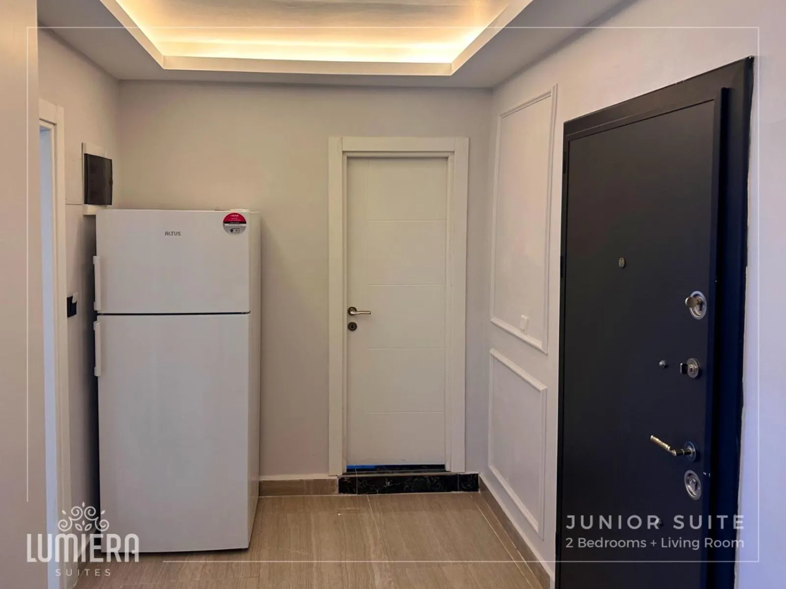 Kitchen or kitchenette in Lumiera Suites Hotel