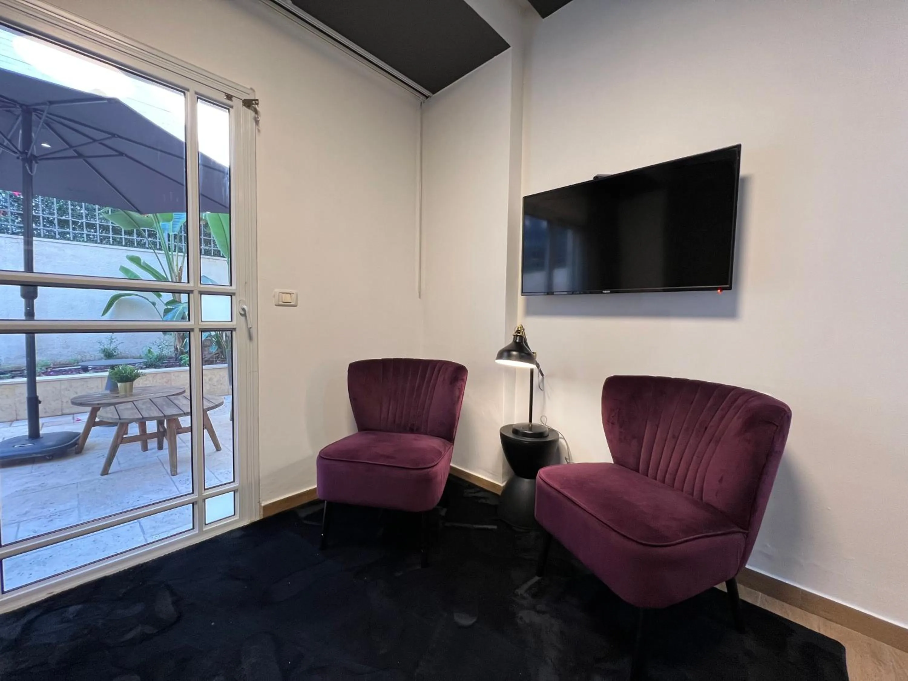 Seating Area in Beer Garden Hotel