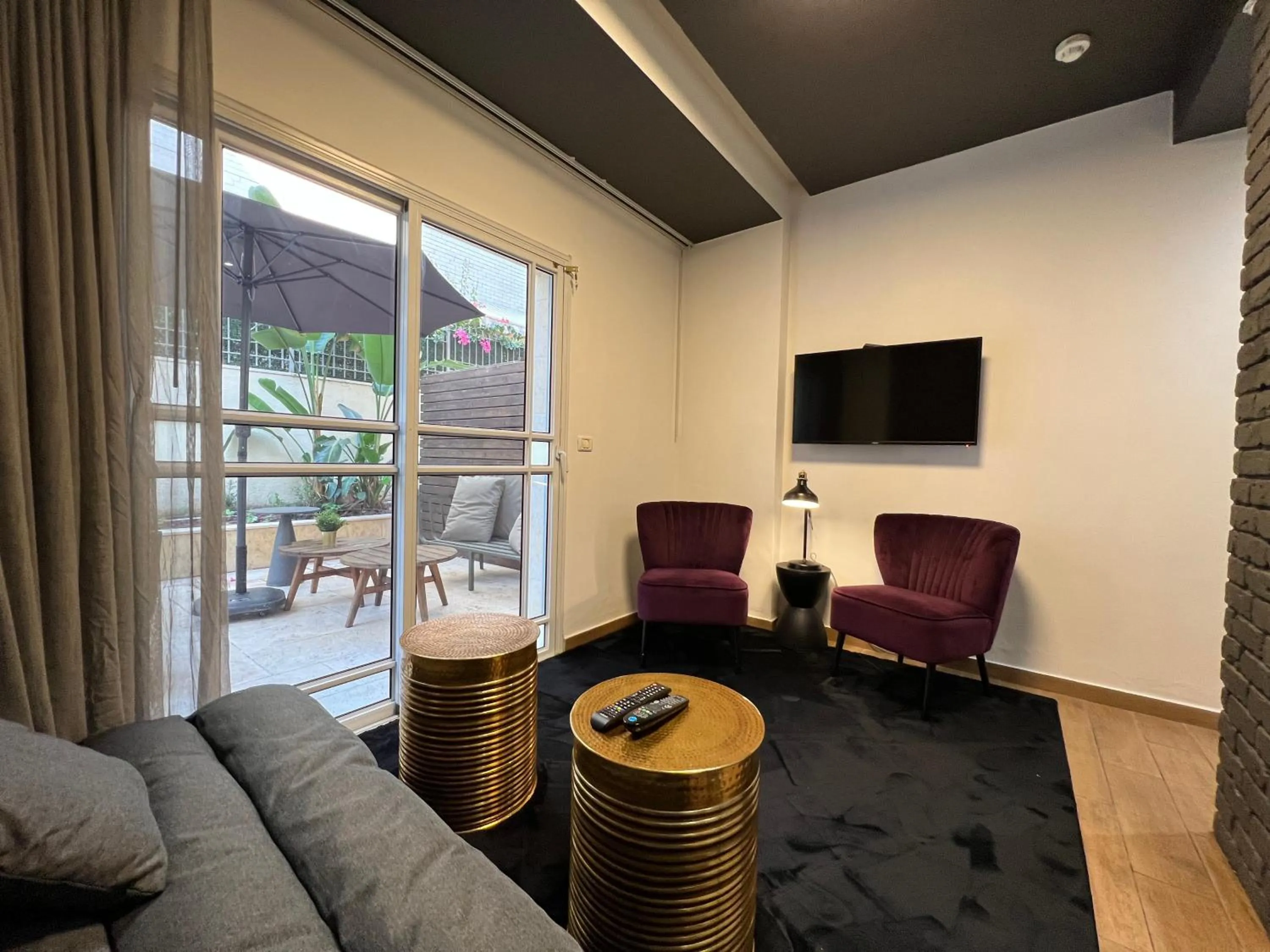 Seating Area in Beer Garden Hotel