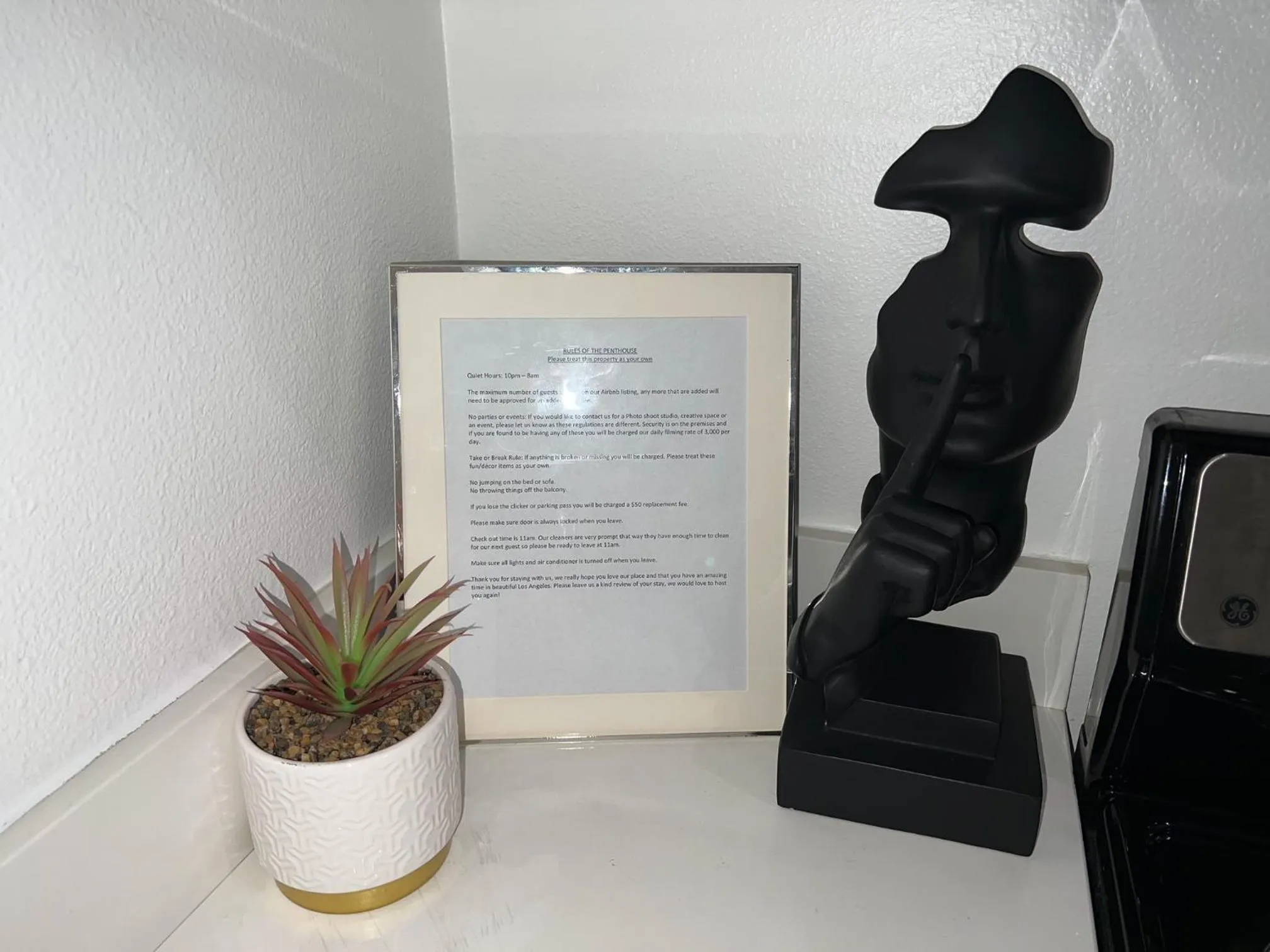 Decorative detail in Downtown Los Angeles Skyline balcony view Modern Penthouse