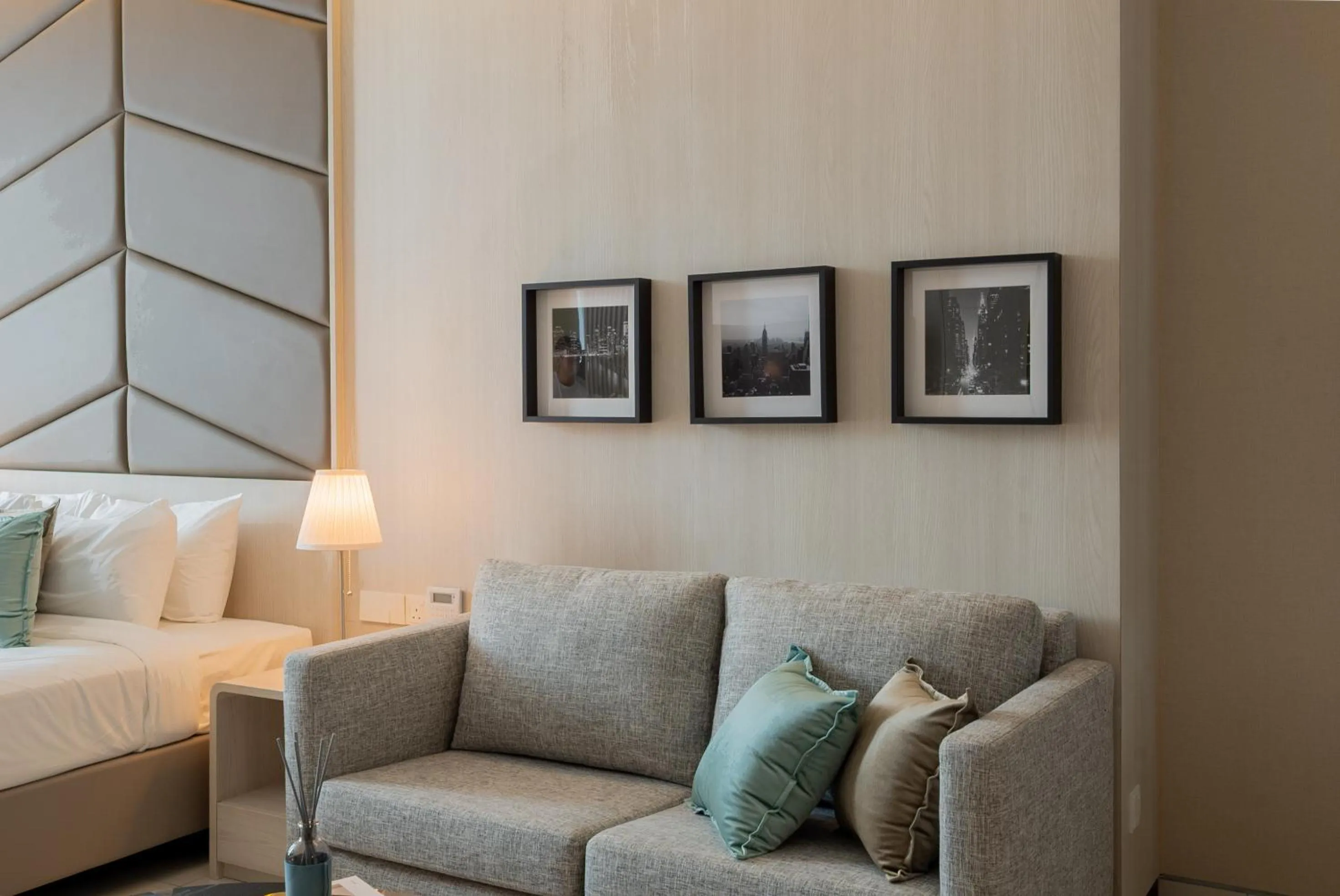 Seating area in Societe Suite by Lyfehaus