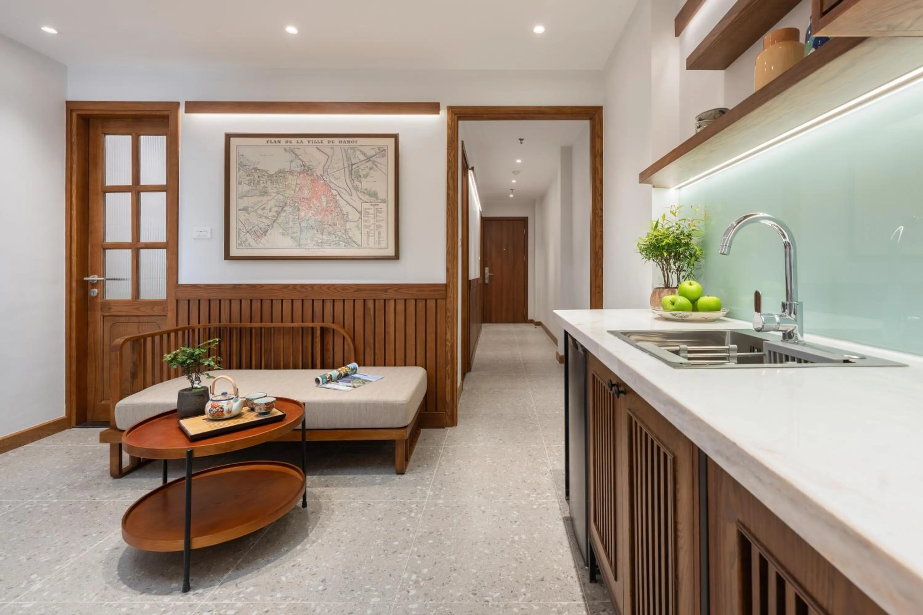 Kitchen or kitchenette in Le Parfum Apartment and Hotel