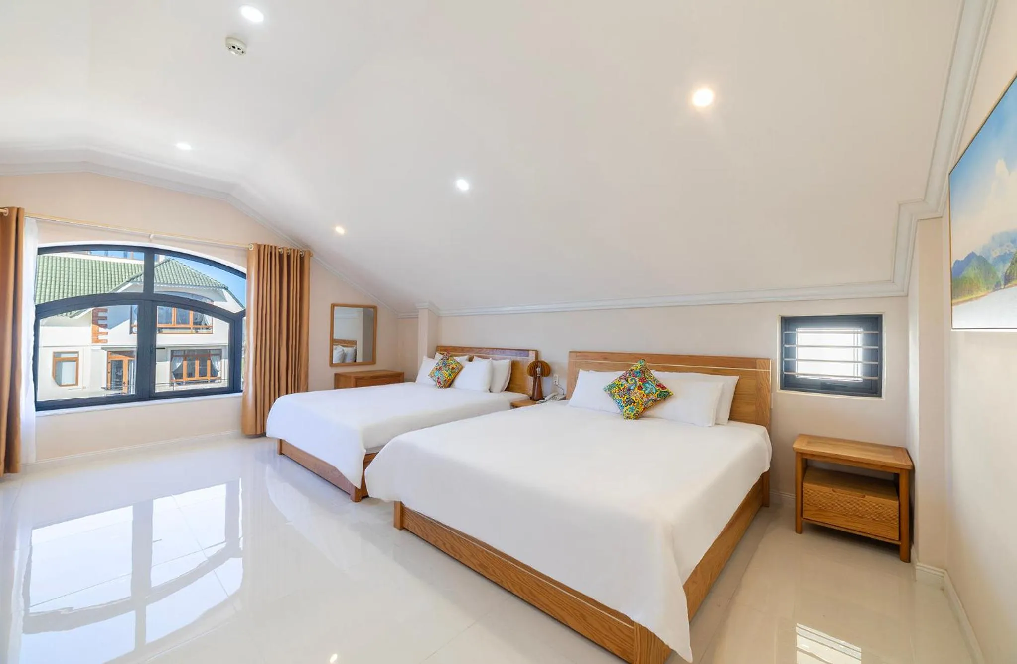 Bed in Cerasoi Boutique Villa Dalat