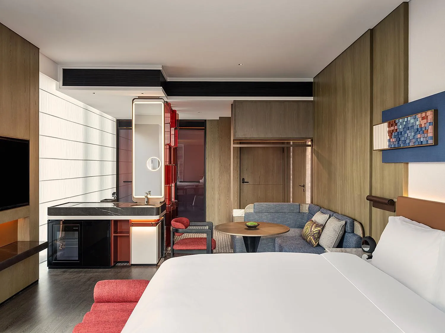 Bed in Hotel Indigo Changsha Meixi Lake