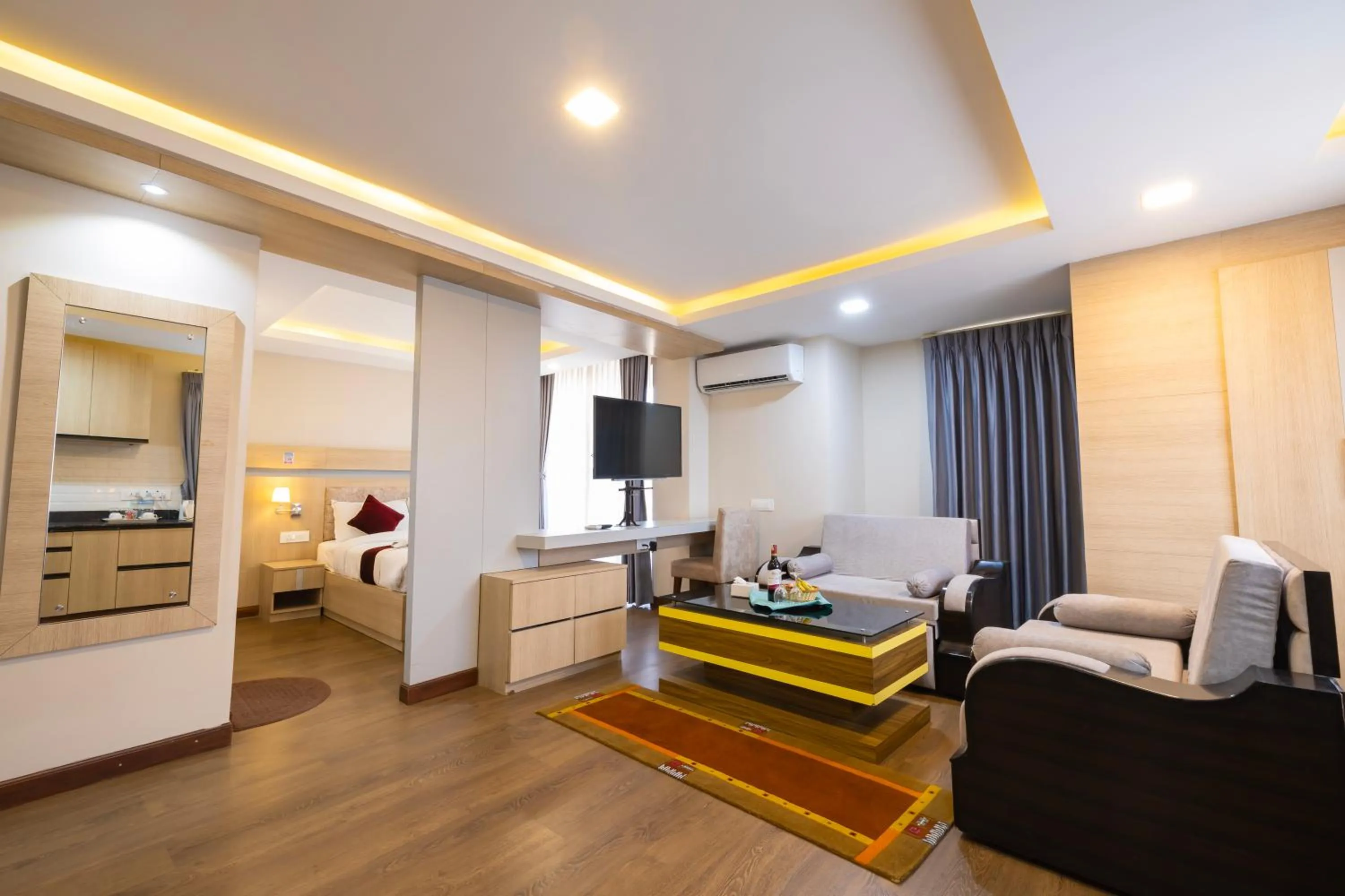 Communal lounge/ TV room, Bed in Divine Kathmandu Hotel