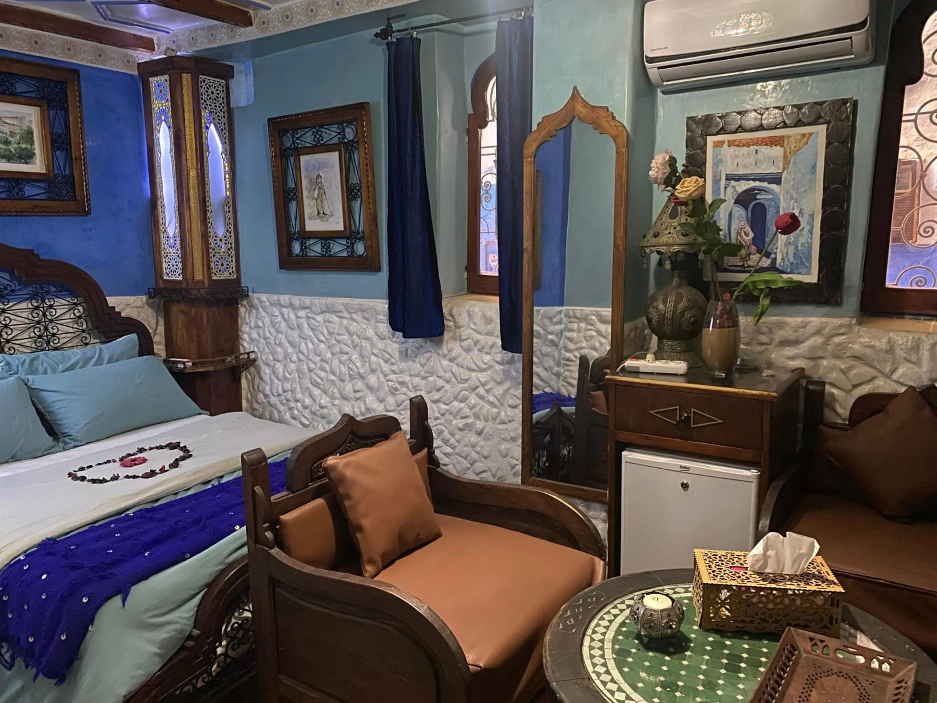 Bed in Riad Azurite