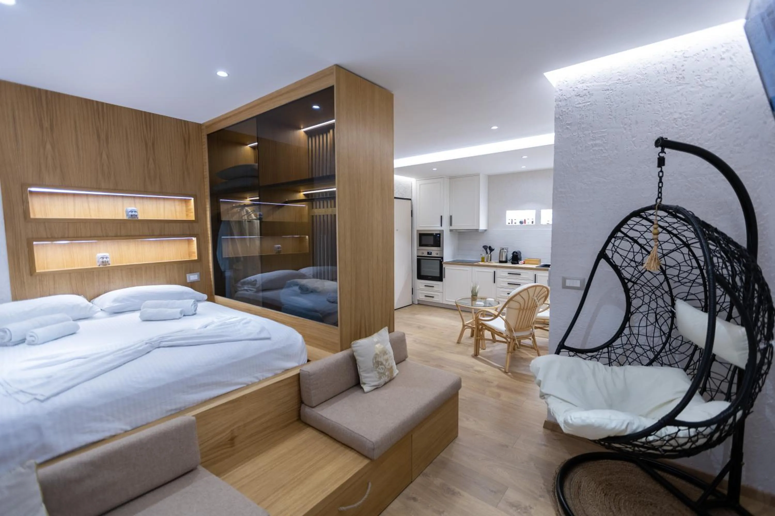 Photo of the whole room, Bed in Boho Central Apartment