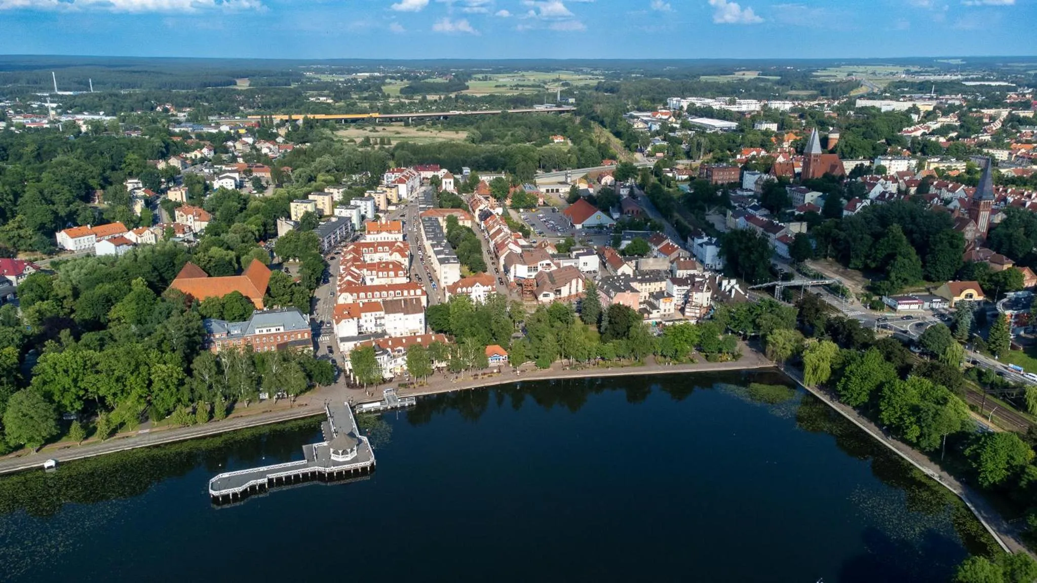 Ostróda City Center Top floor lake view & balcony apartment
