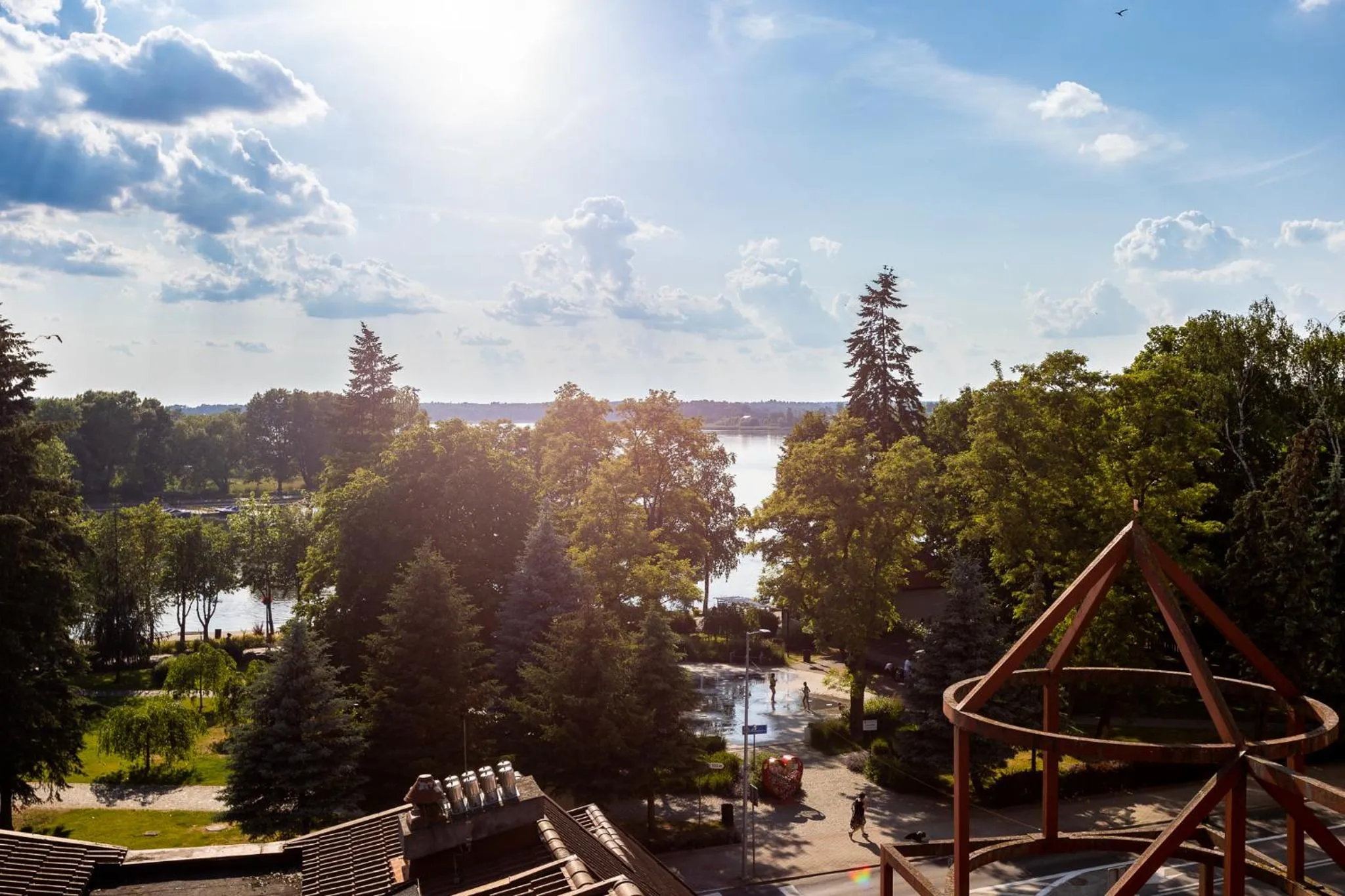 Ostróda City Center Top floor lake view & balcony apartment