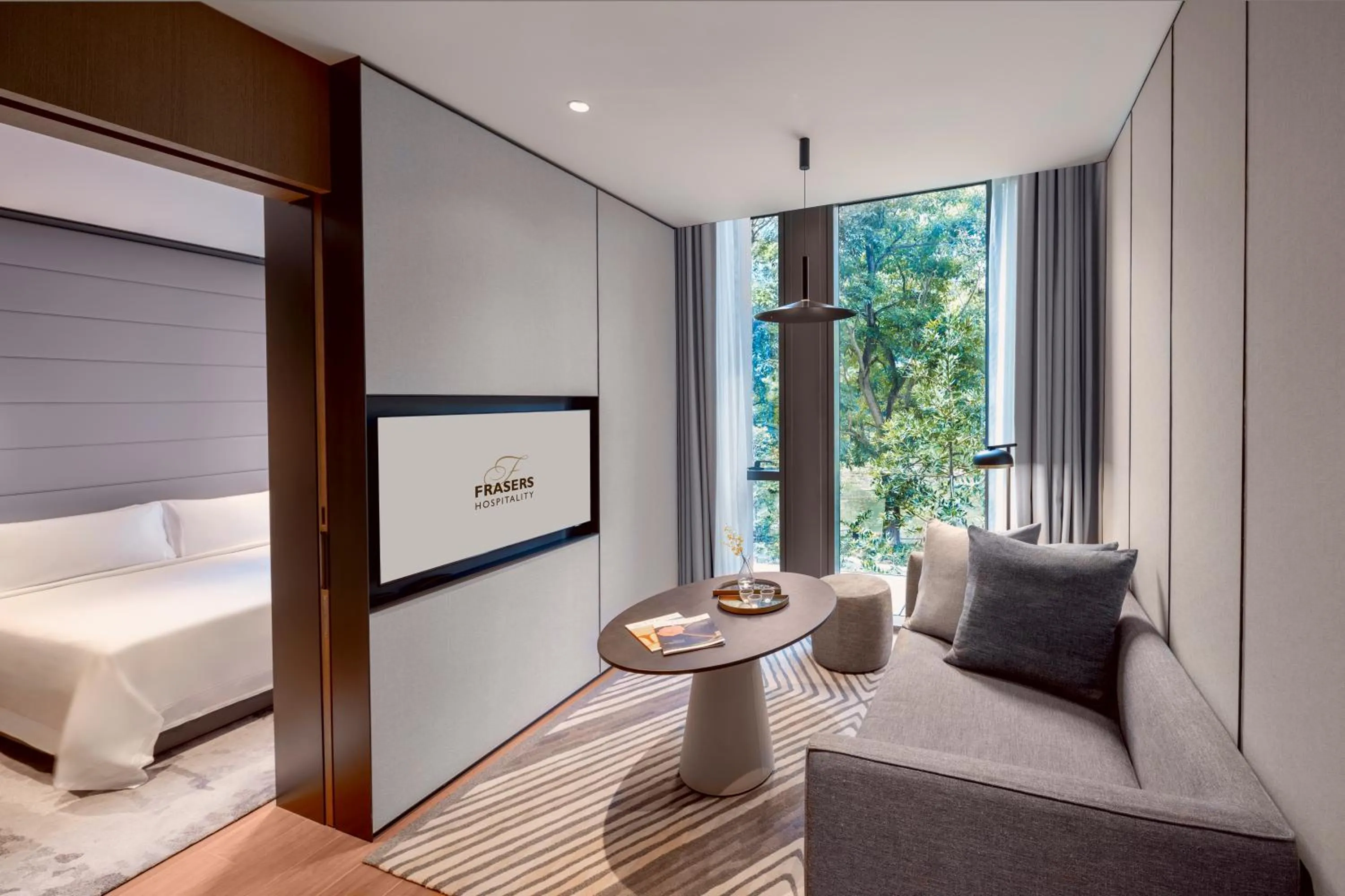 TV and multimedia, Bed in Fraser Residence River Promenade, Singapore