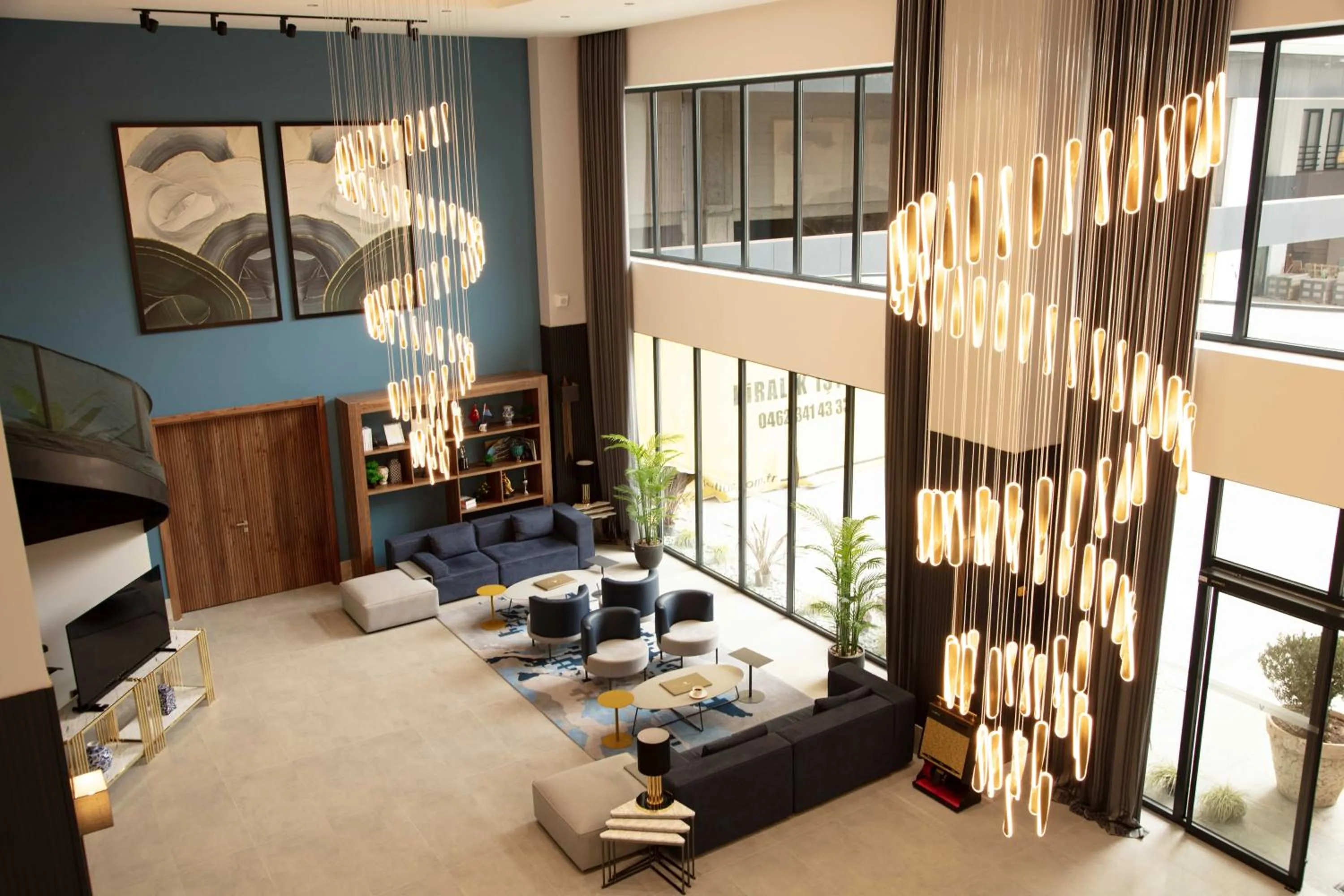 Seating area in V Center Hotel