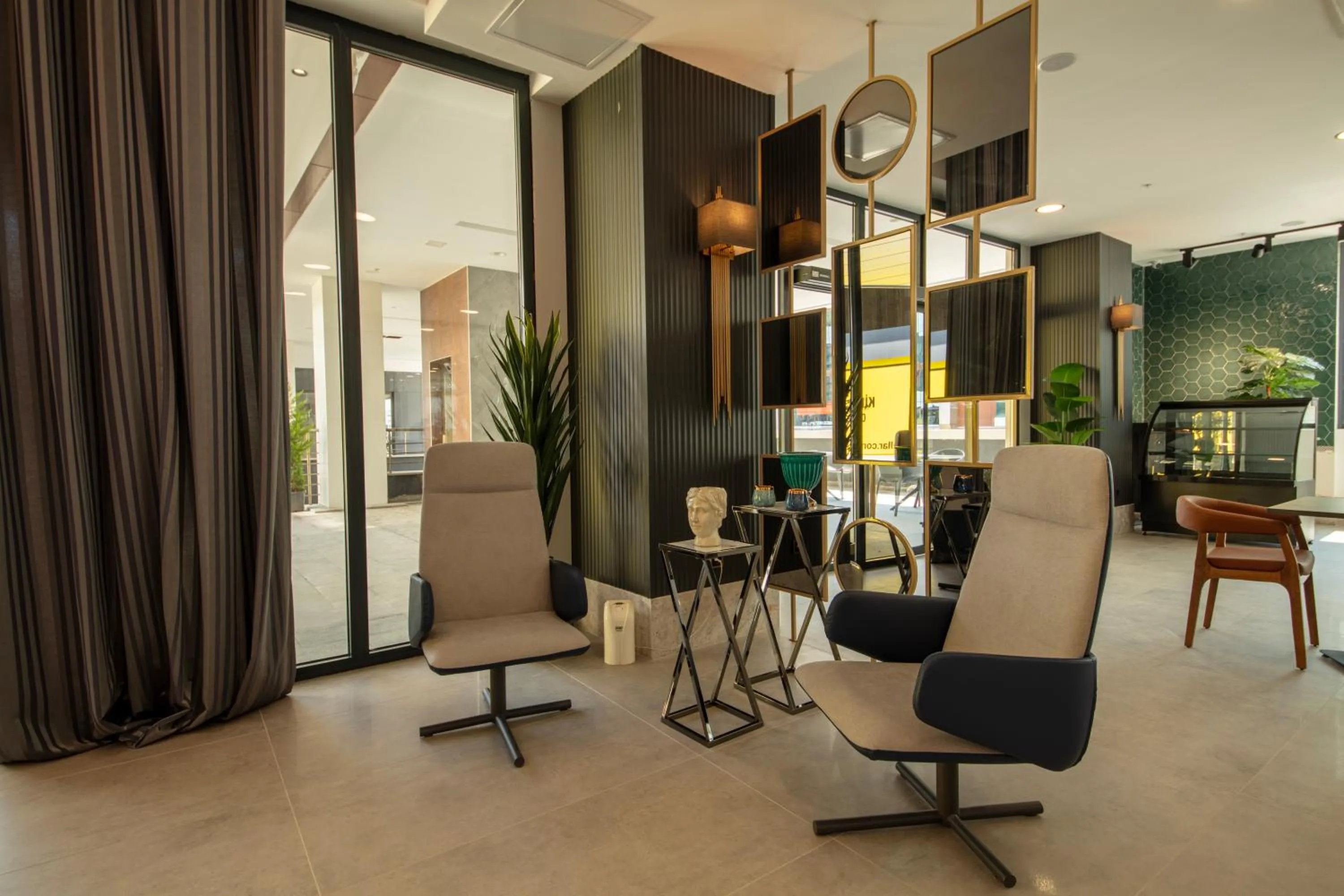 Seating area in V Center Hotel