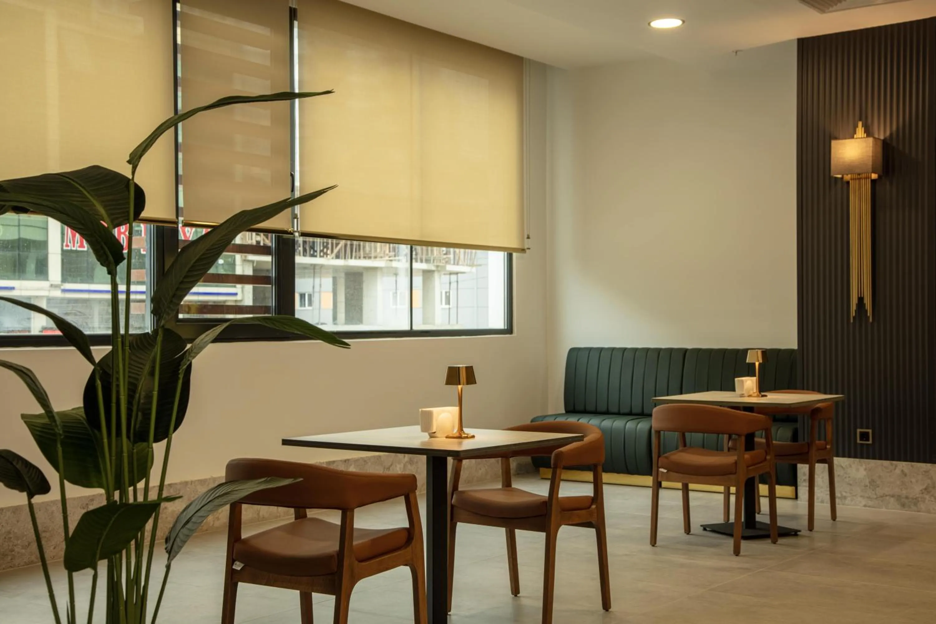 Seating area in V Center Hotel