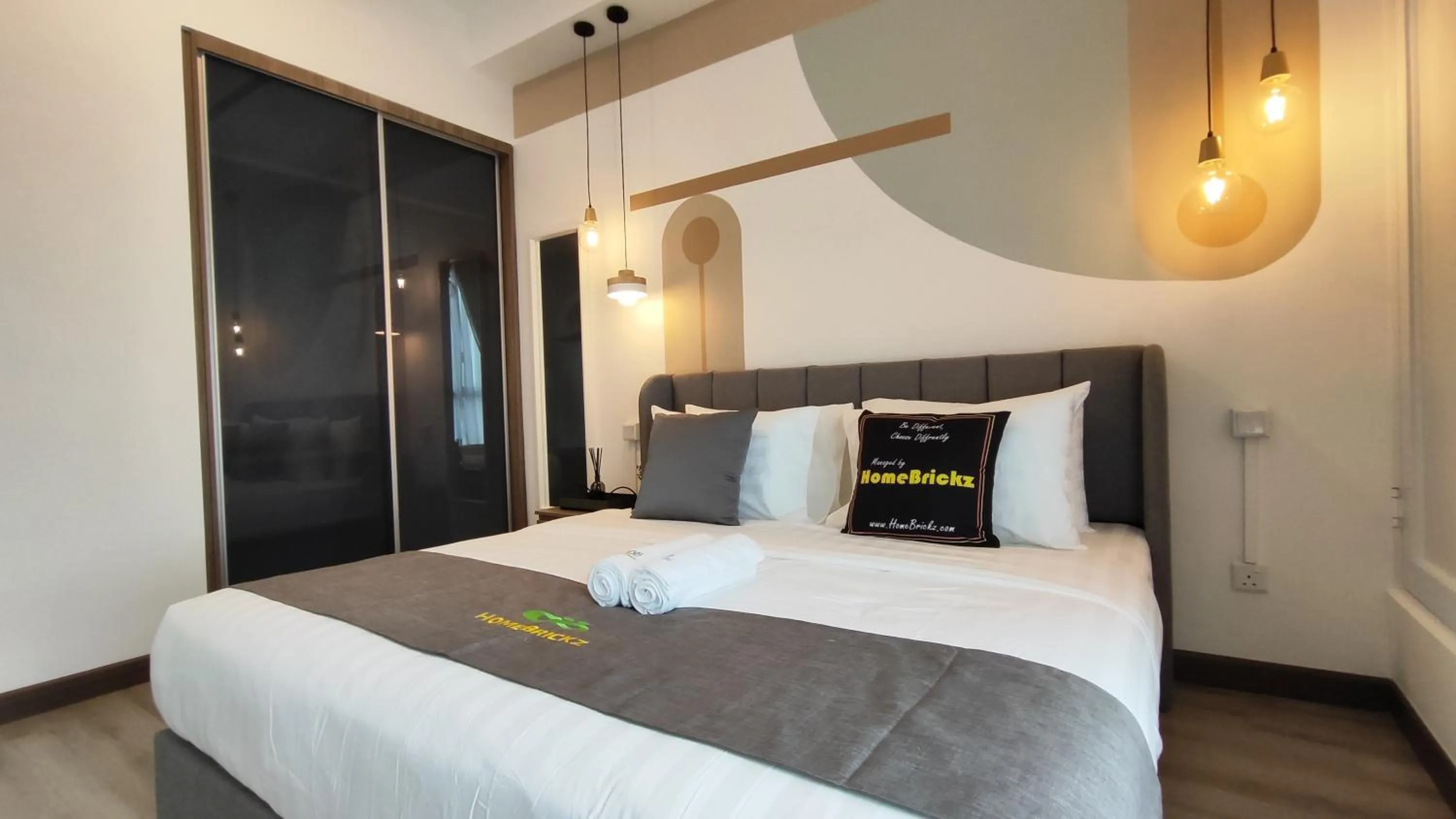 Bedroom, Bed in Cubic Botanical Suites Bangsar South by HomeBrickz