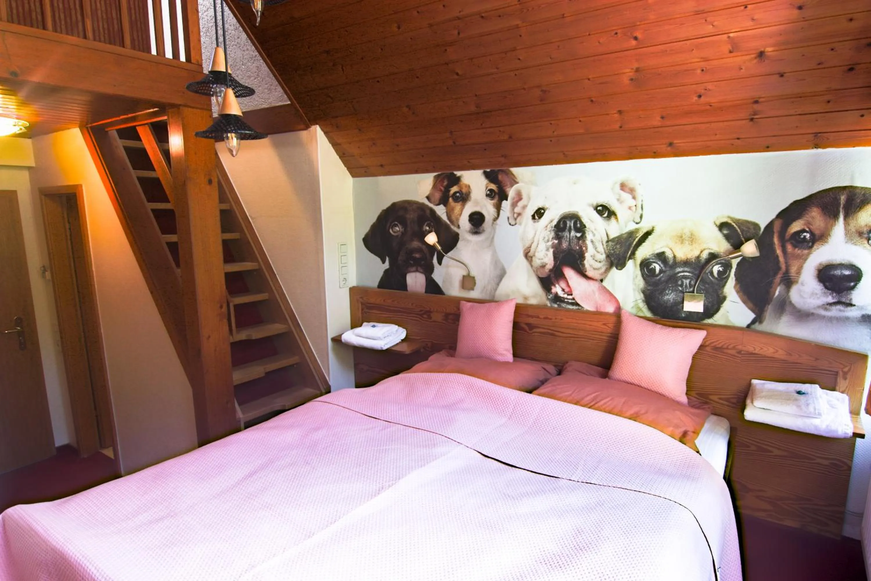 Bed in Hotel Strand-Café