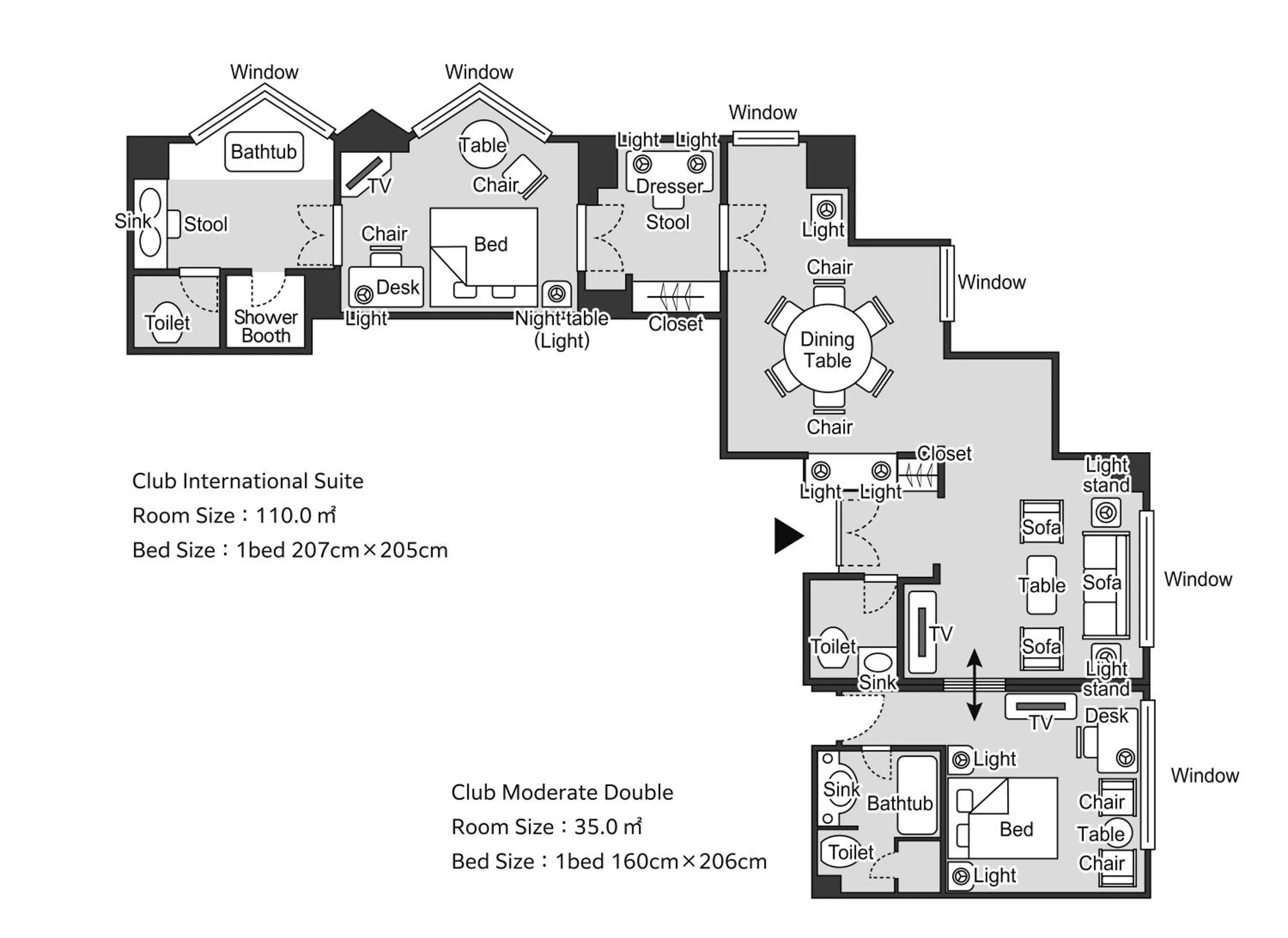 Floor plan in Hotel Hankyu International