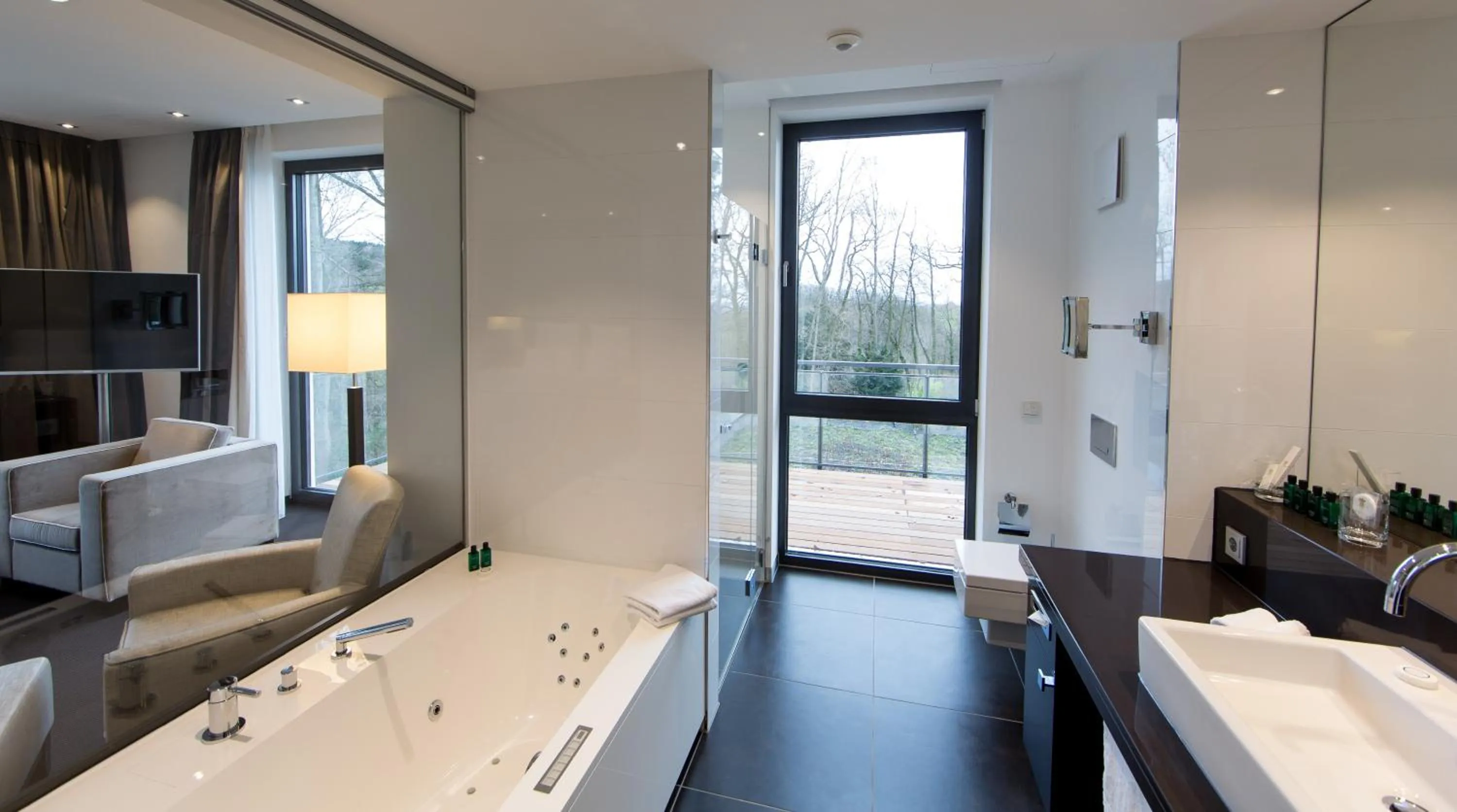 Bathroom in Relais & Châteaux Hotel Burg Schwarzenstein