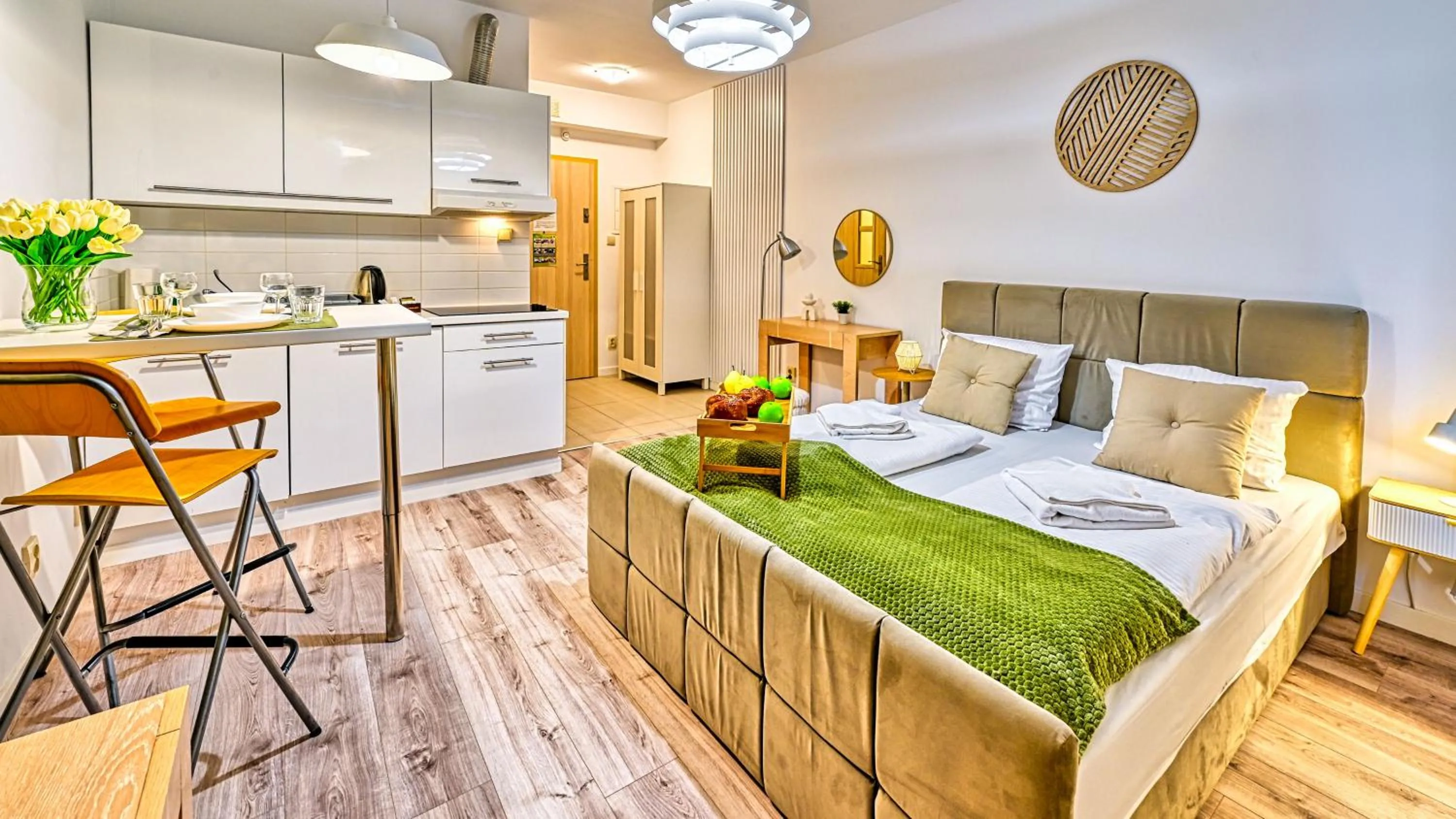 Kitchen or kitchenette, Bed in Karpacz Sucha, Sun & Snow
