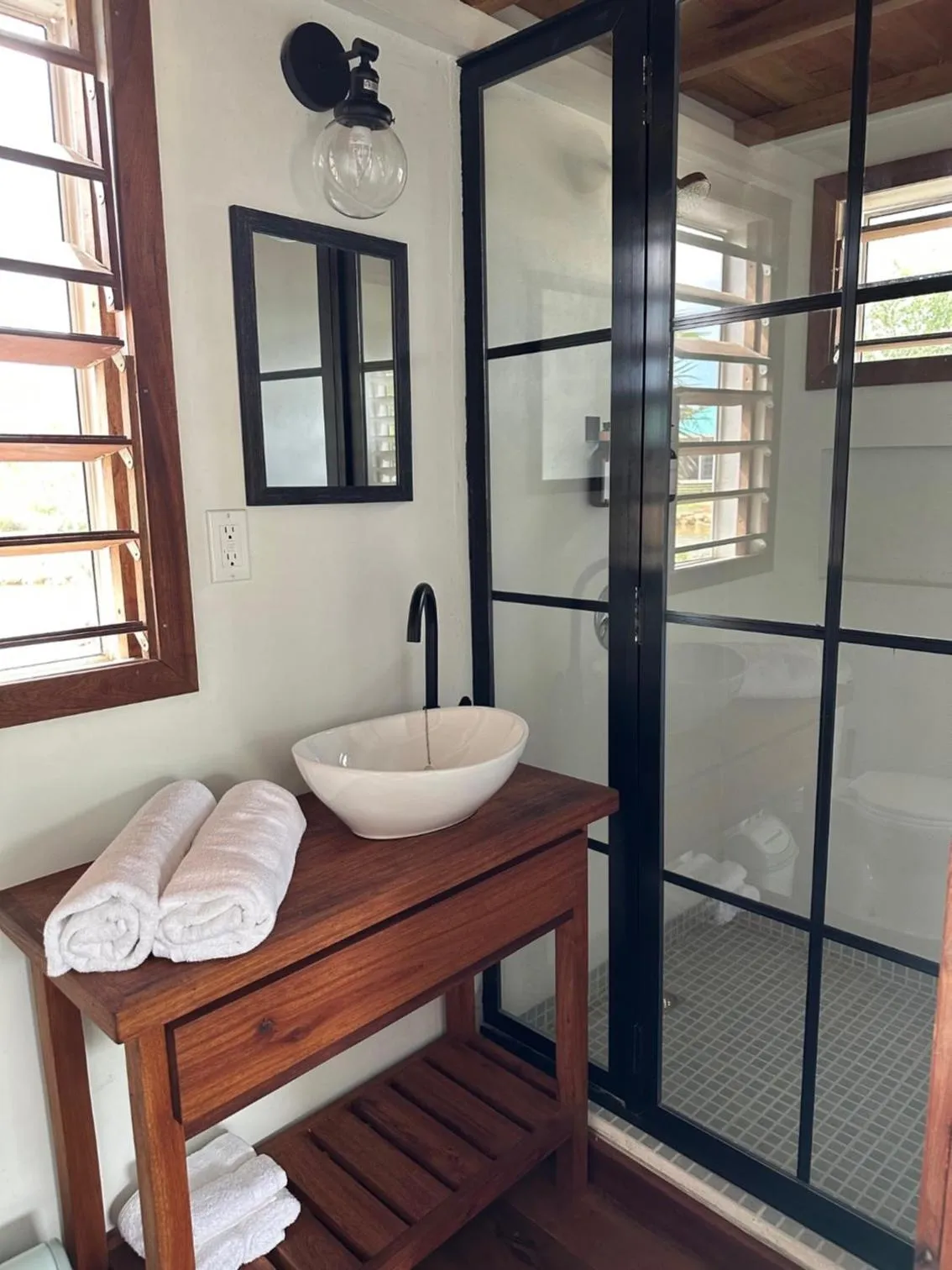 Shower in Belizima Eco Resort