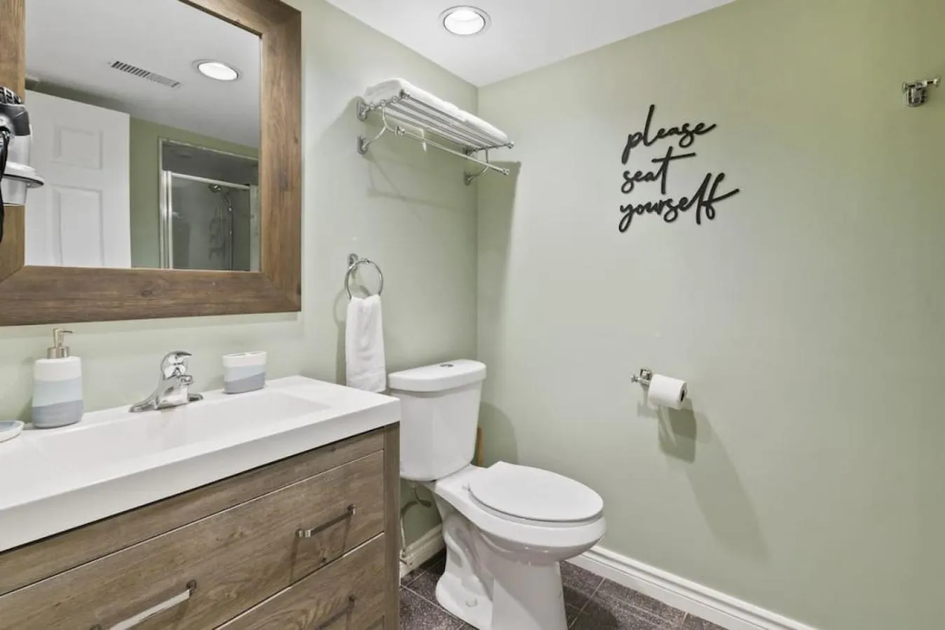 Bathroom in 3BR Bright Mountain View Condo at Blue on Monterra