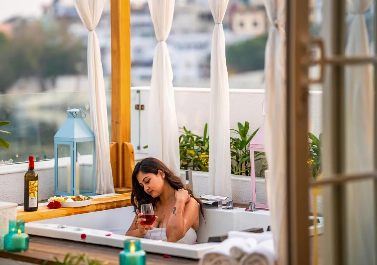 Open Air Bath in Moustache Udaipur Verandah