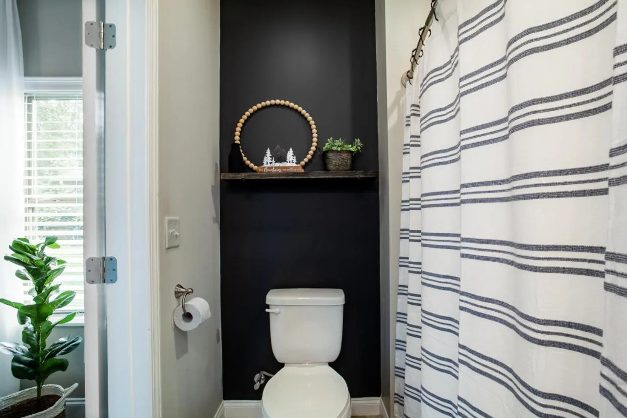 Bathroom in Elegant End Condo Fireplace Community Amenities