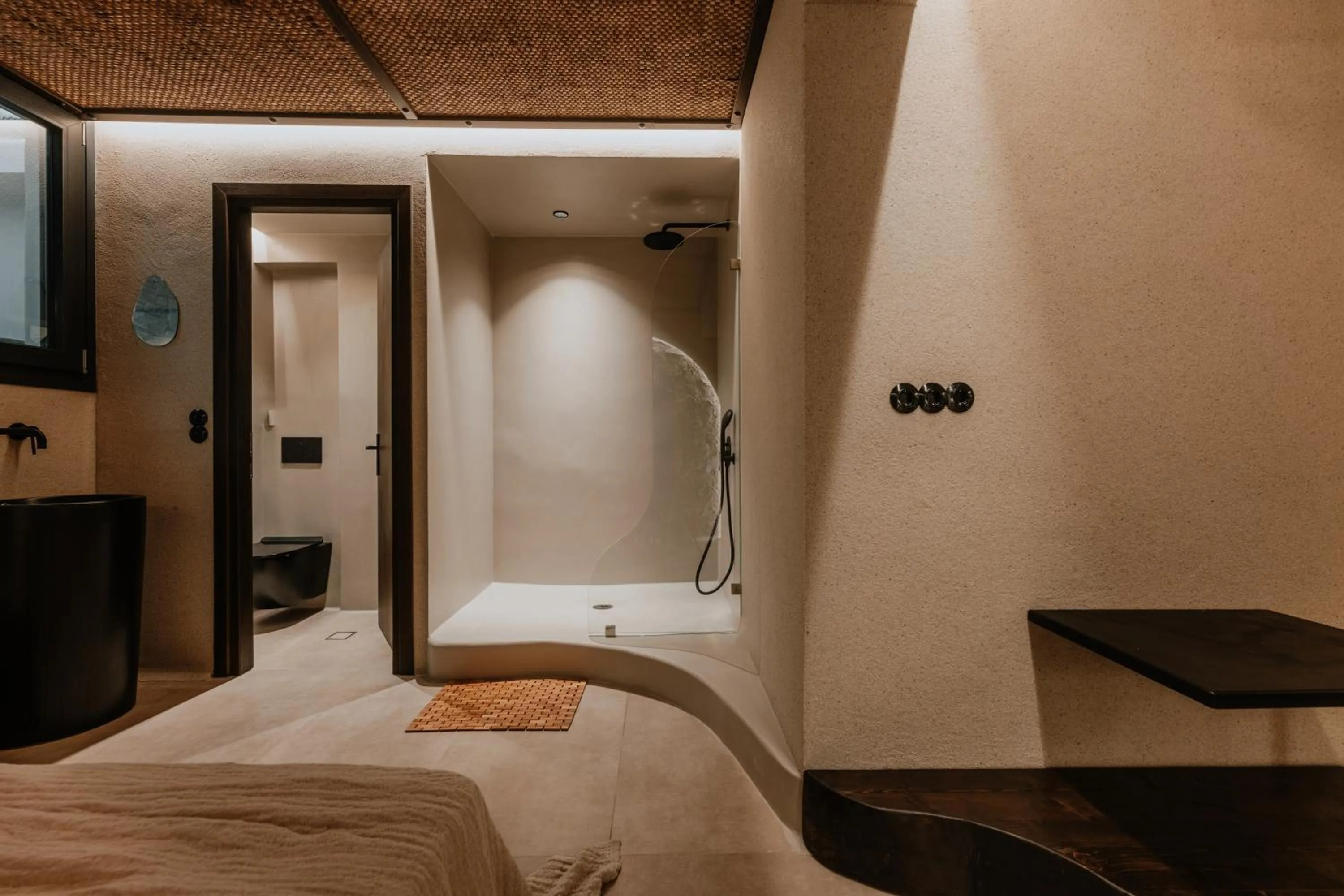 Shower, Bed in ONYM Curated Villas