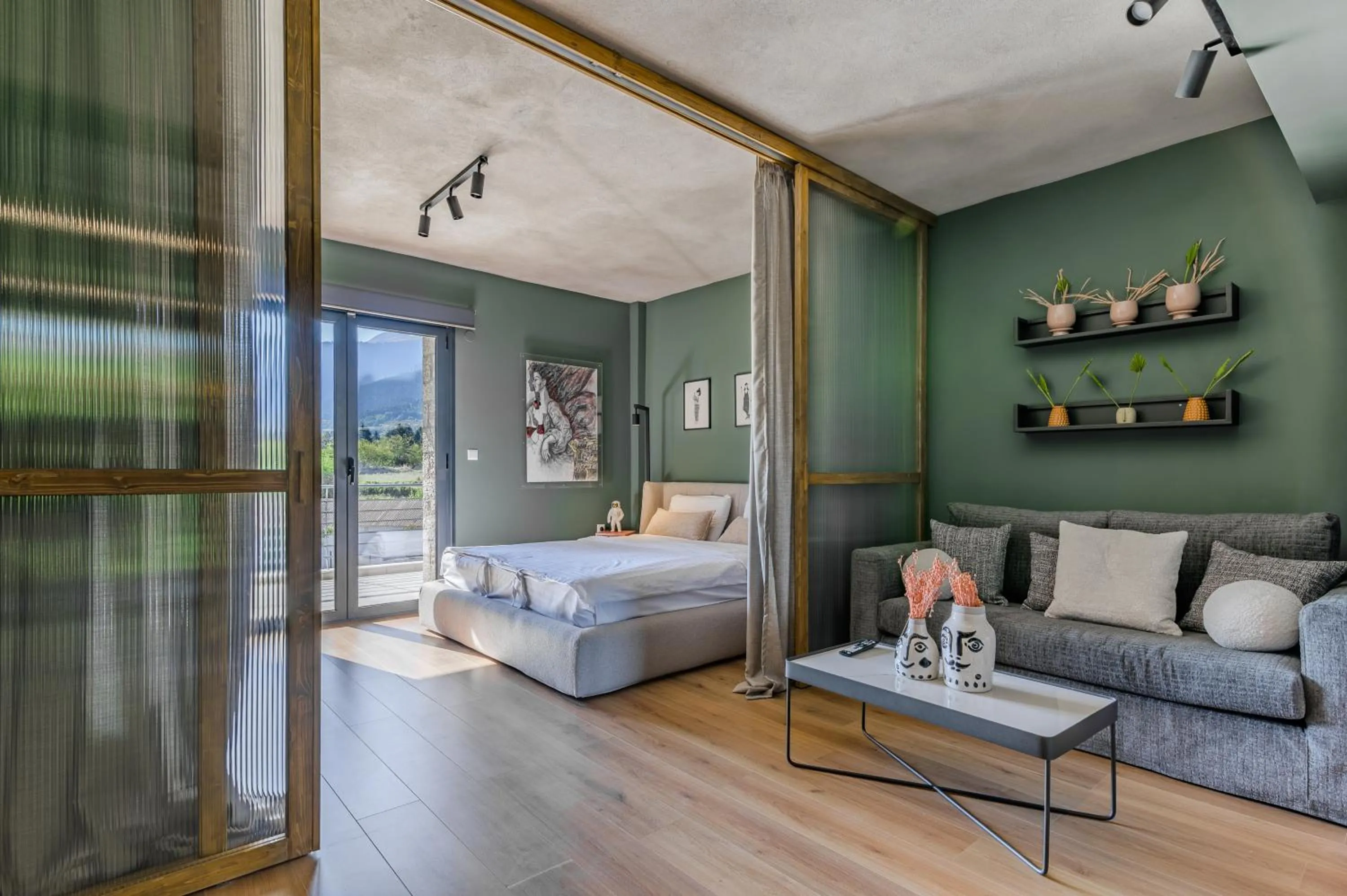 Bed in Oniropetra Boutique Hotel