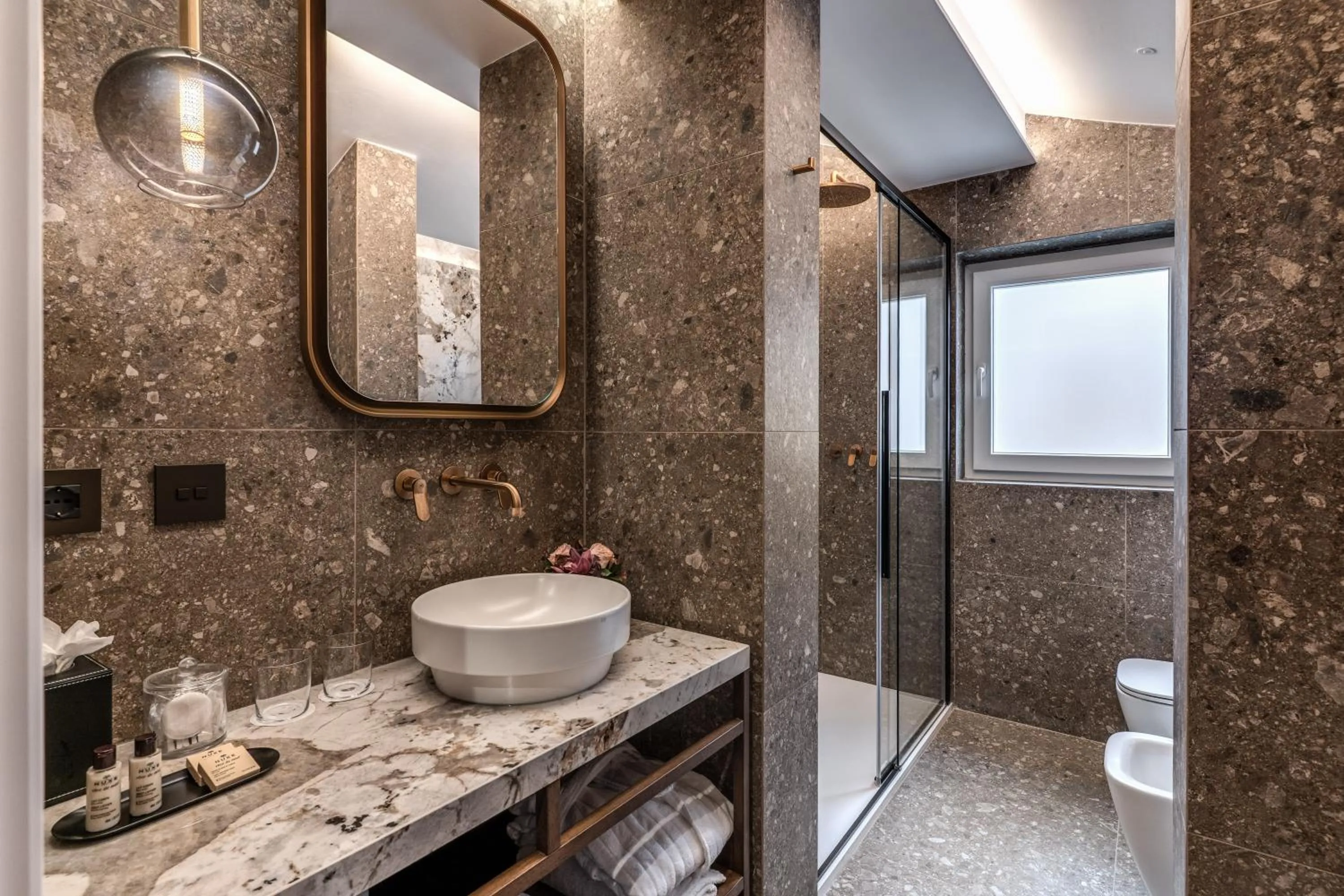 Bathroom in THE STEPS Hotel - by Eitch Collection