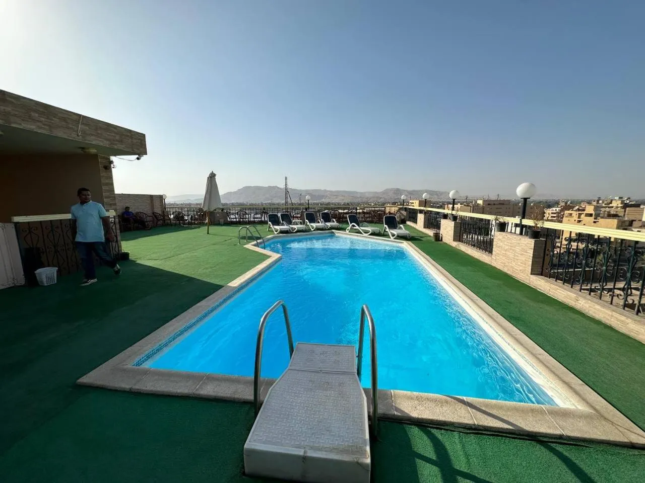 Pool view in Queens Valley Hotel