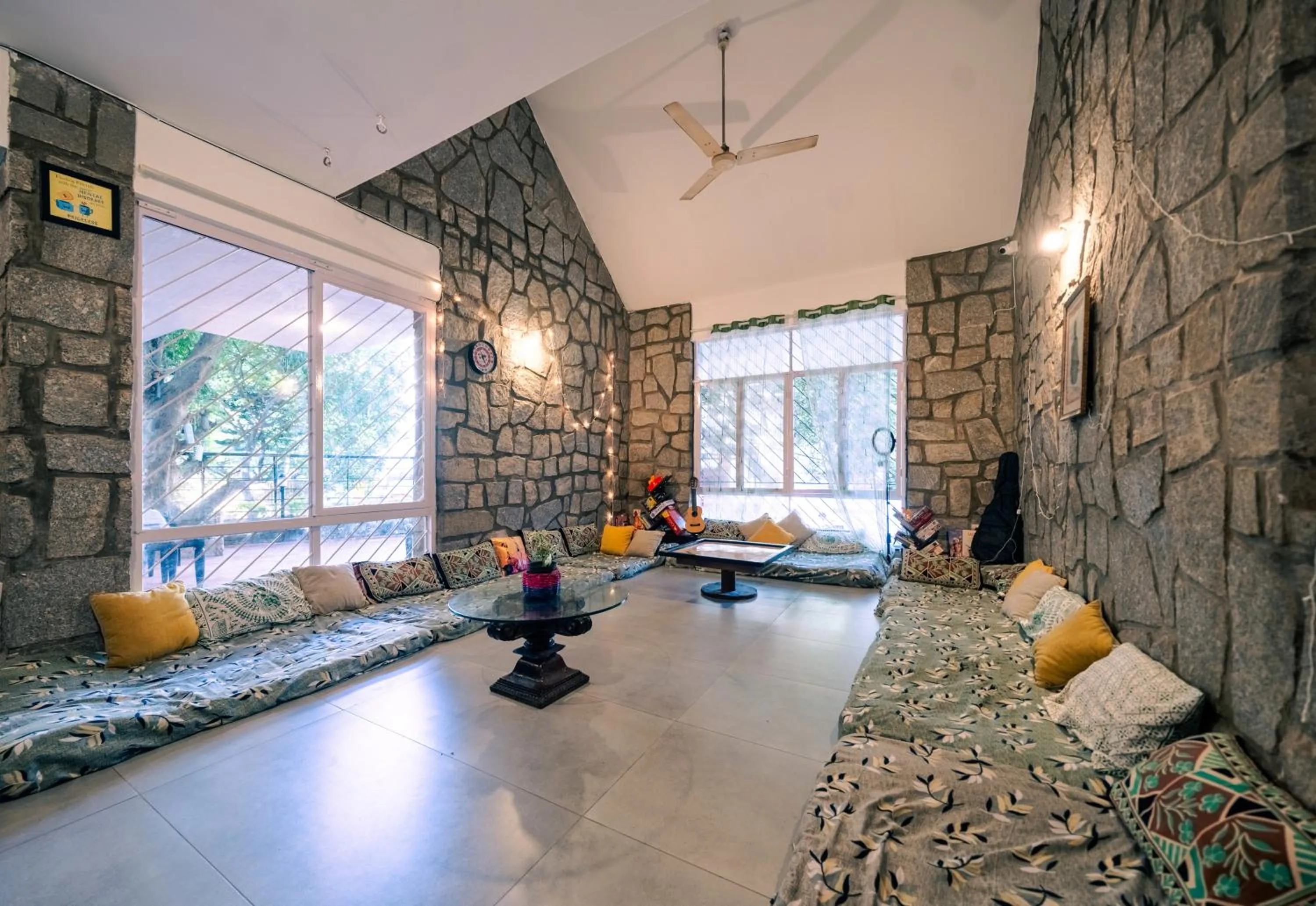 Seating area in BYOC Hostels - Indiranagar