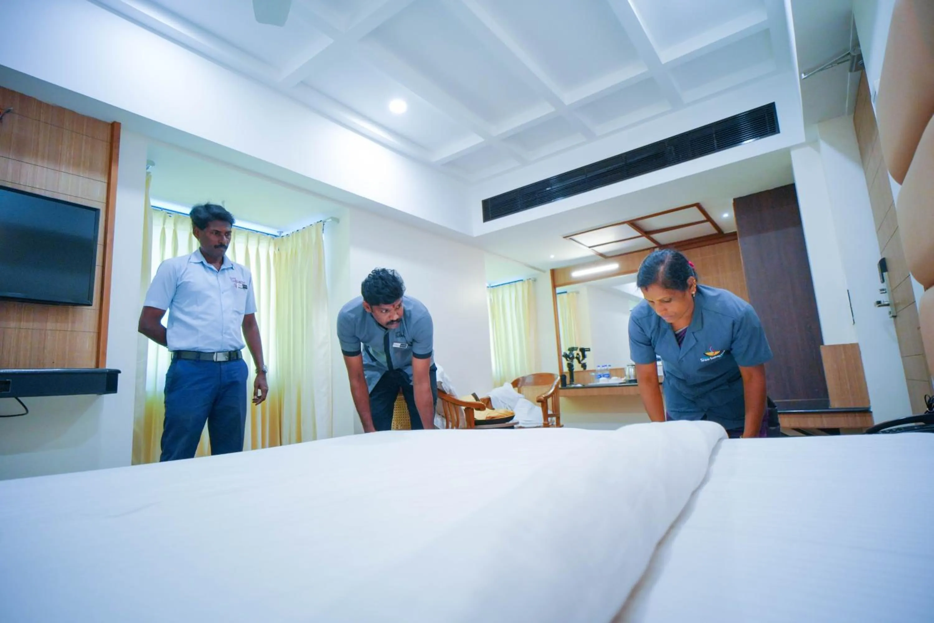 View (from property/room), Bed in Hotel Grand Sabarees