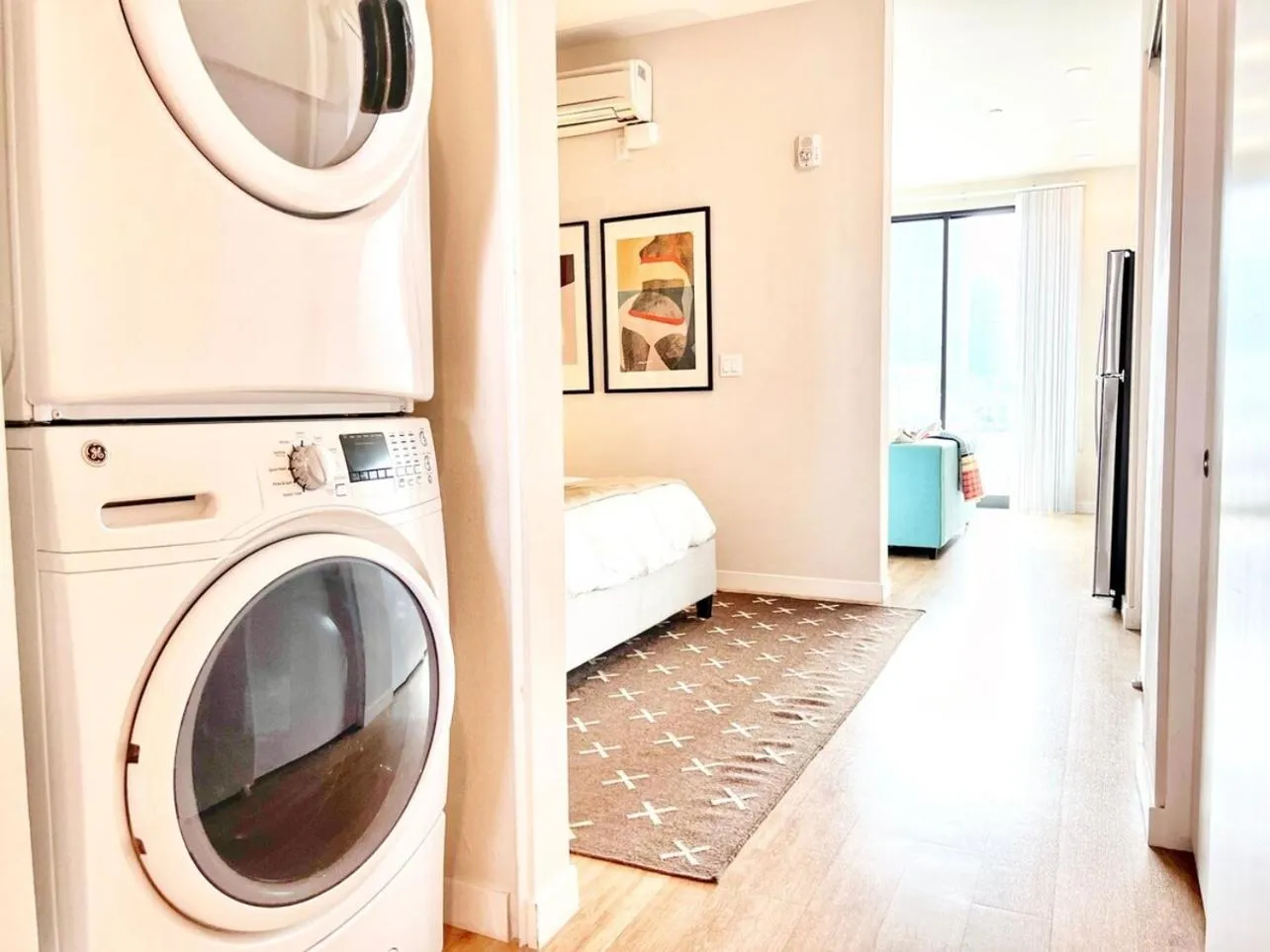 Bed in Beautiful One Bedroom Apartment With View Of City