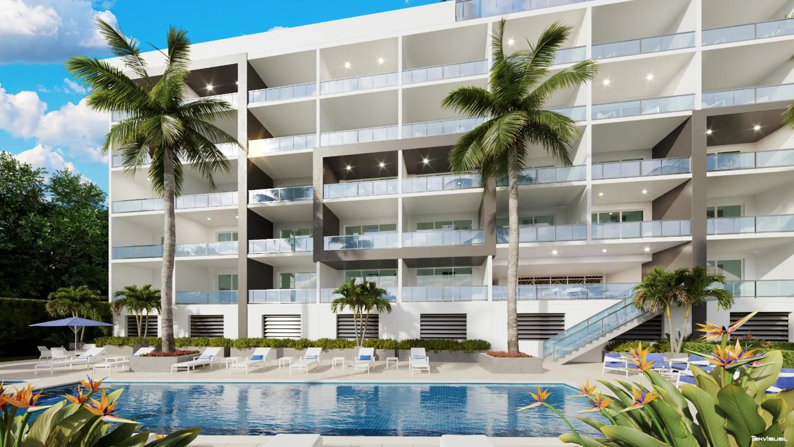 Property building in Ocean Club Treasure Island Hotel