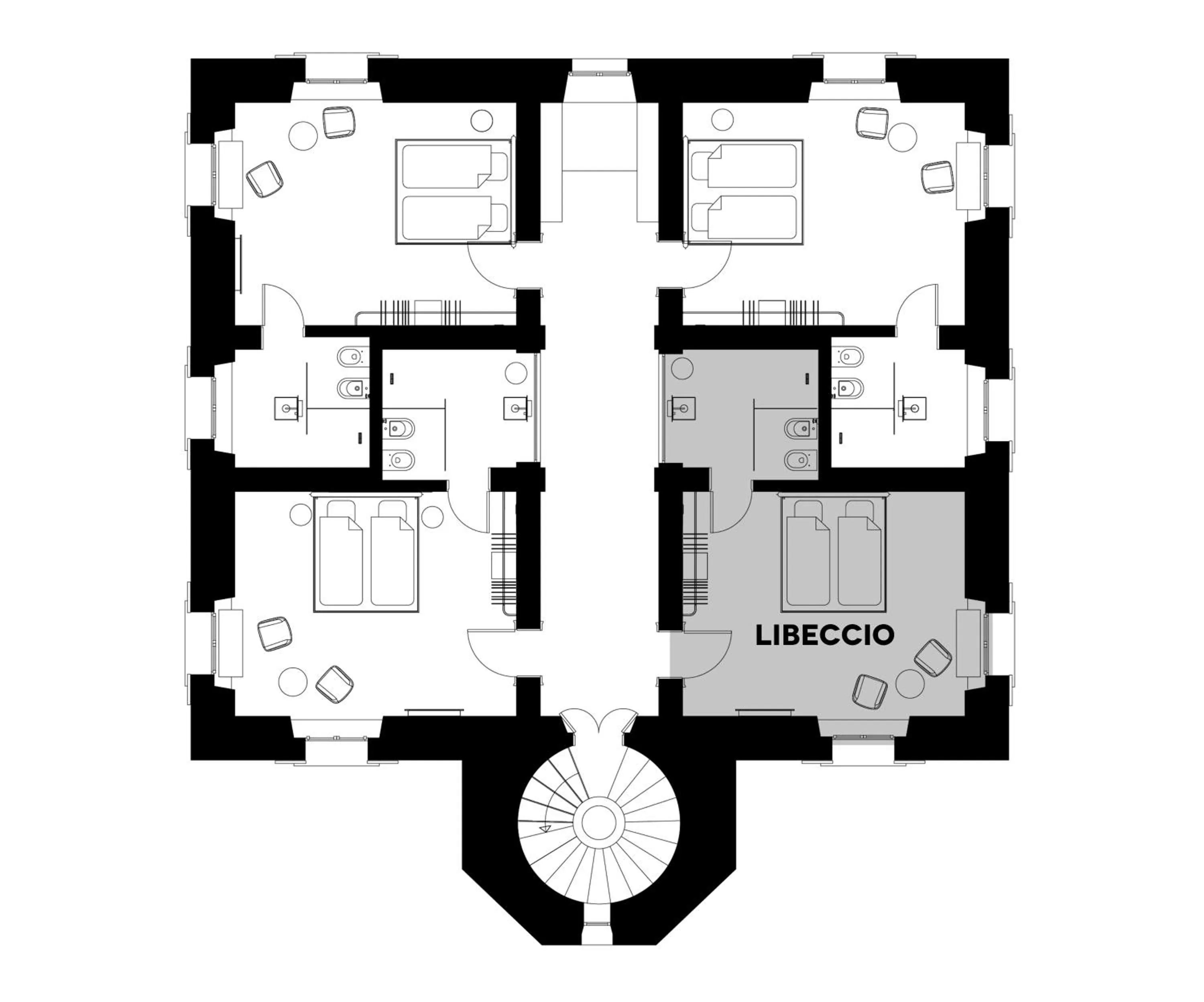 Floor plan in Ischia Lighthousehideaway