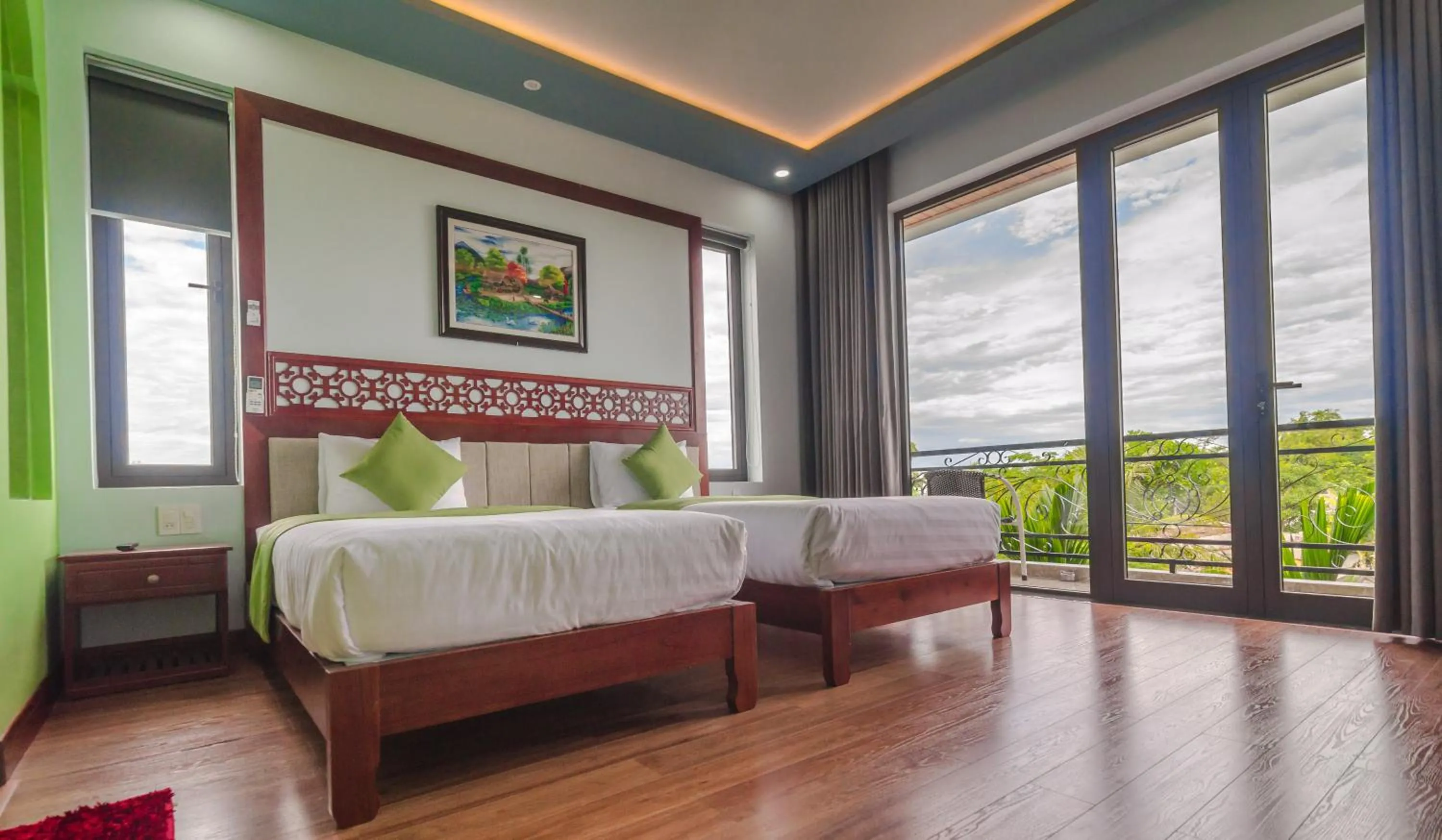 Balcony/Terrace, Bed in Tue Tam Garden Villa