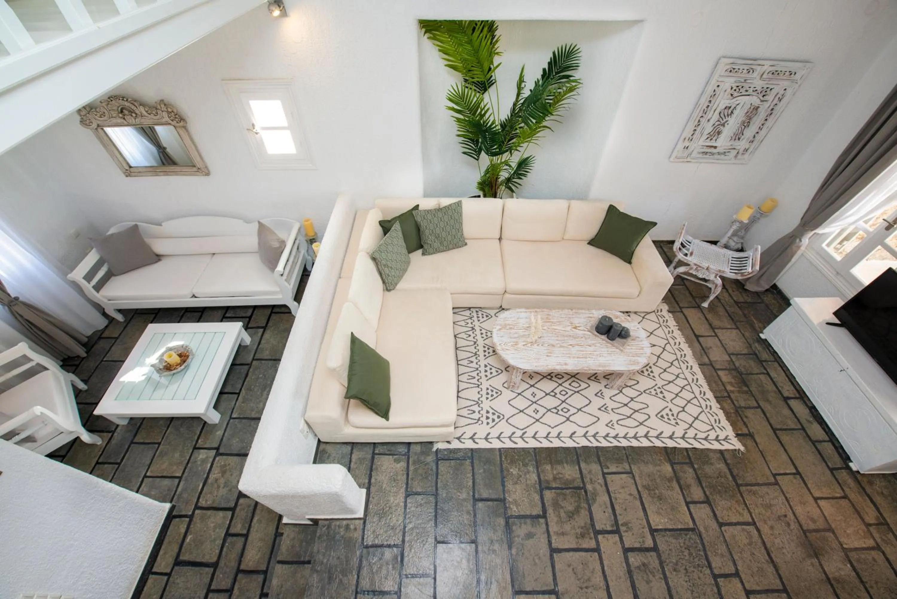 Seating area in Thalasses Villas