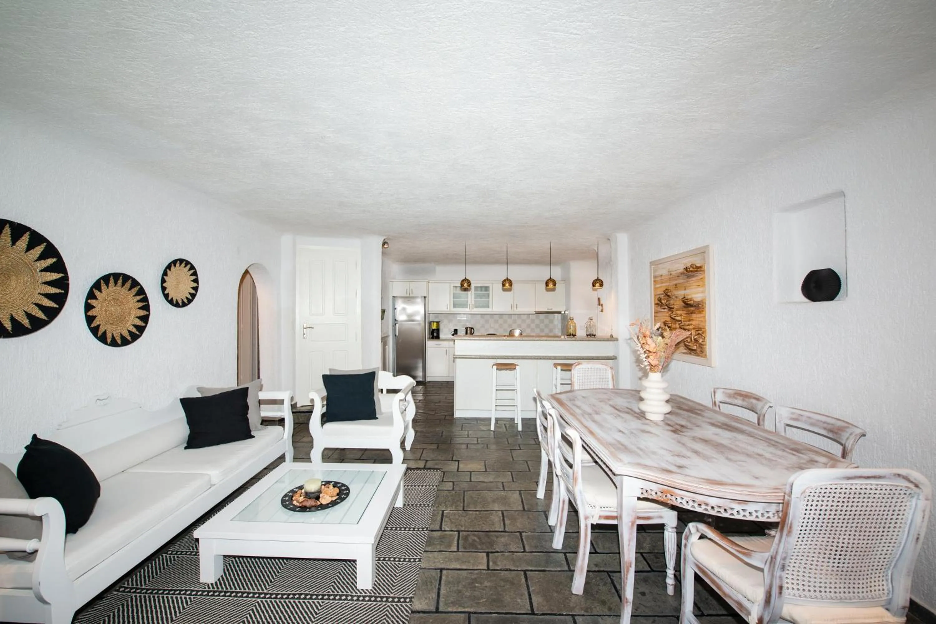 Seating area in Thalasses Villas