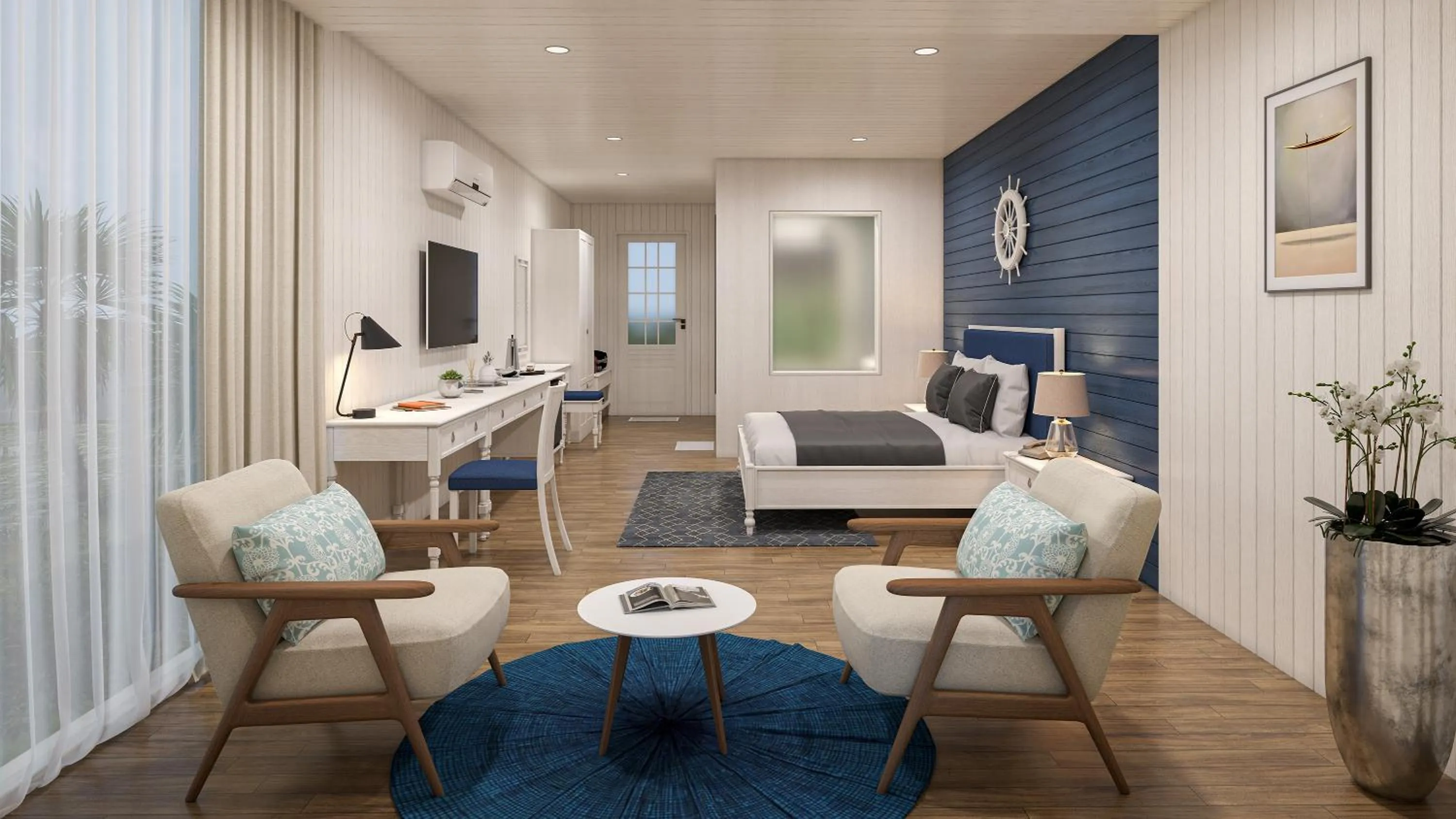 Bed in Praveg Beach Resort Diu, Chakratirth Beach