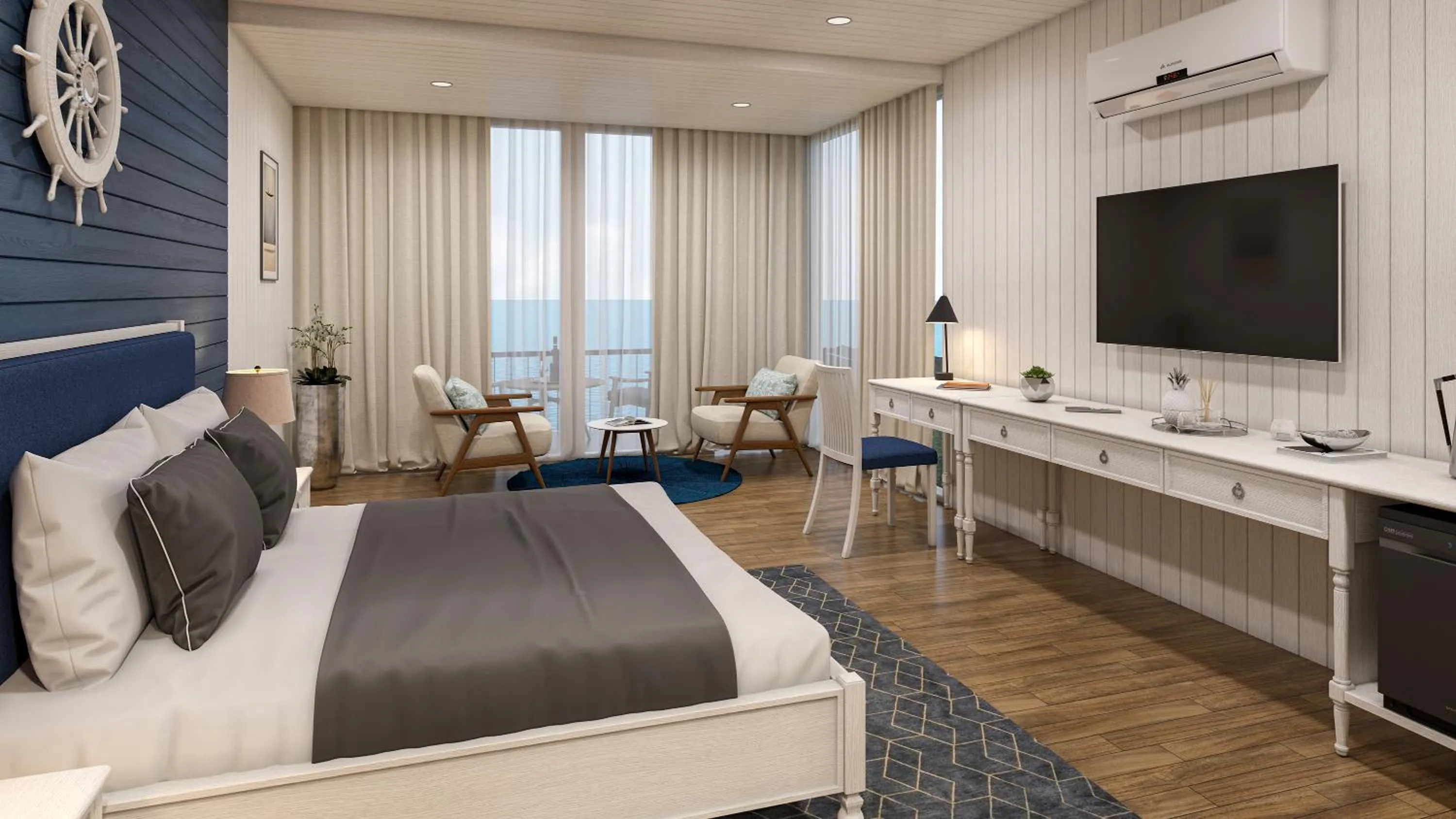 Bed in Praveg Beach Resort Diu, Chakratirth Beach