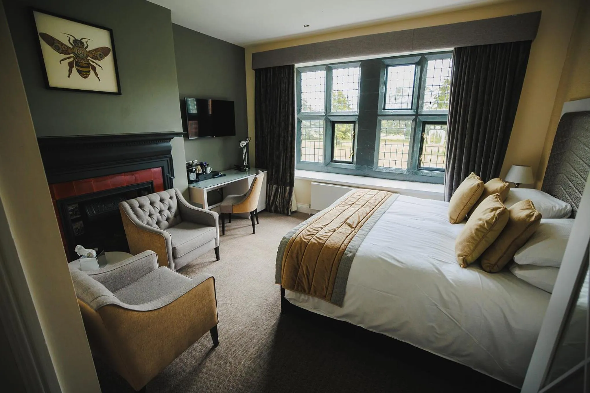 Bedroom, Bed in Caer Rhun Hall Hotel
